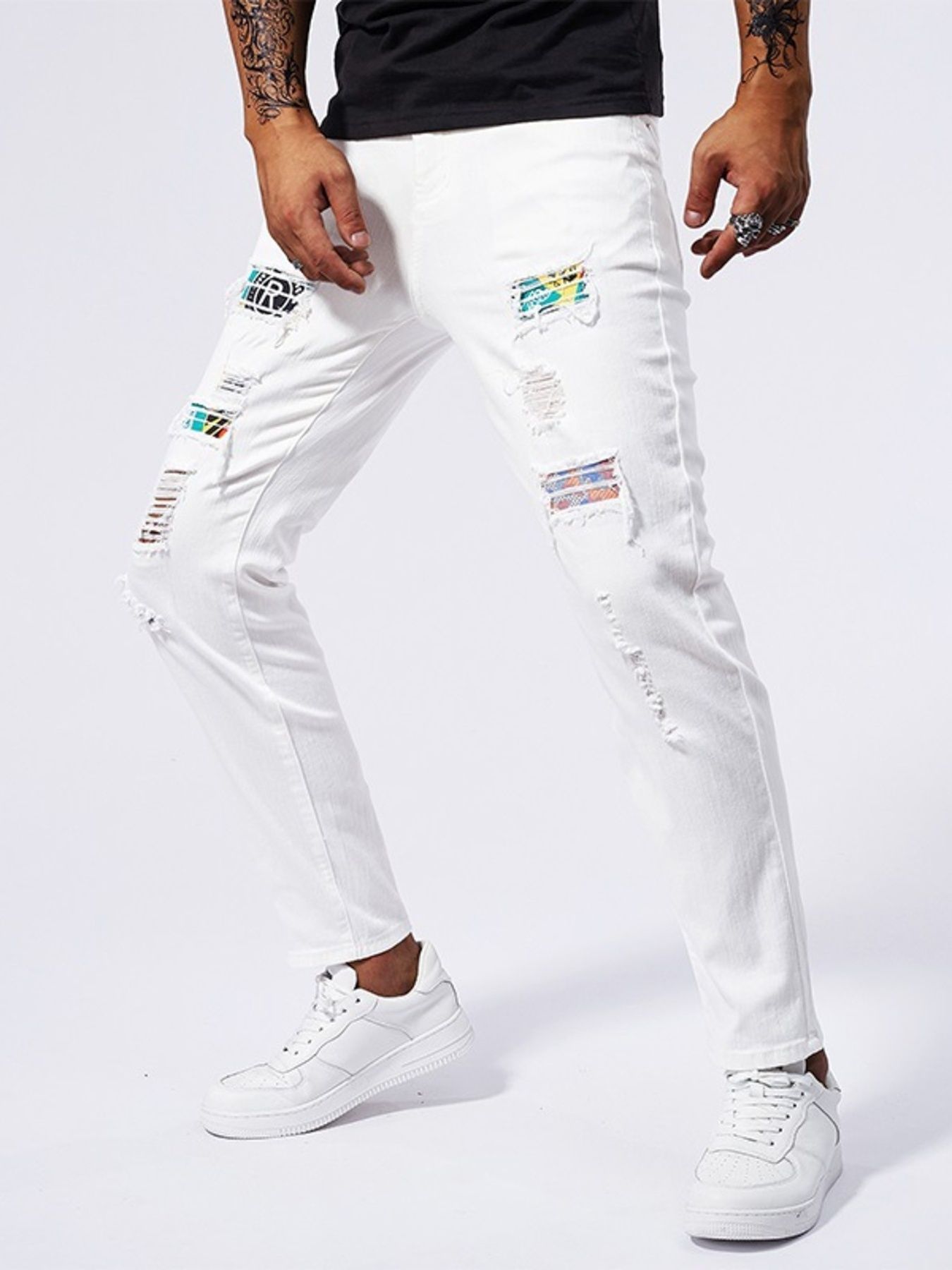Men's Distressed Slim Fit Jeans