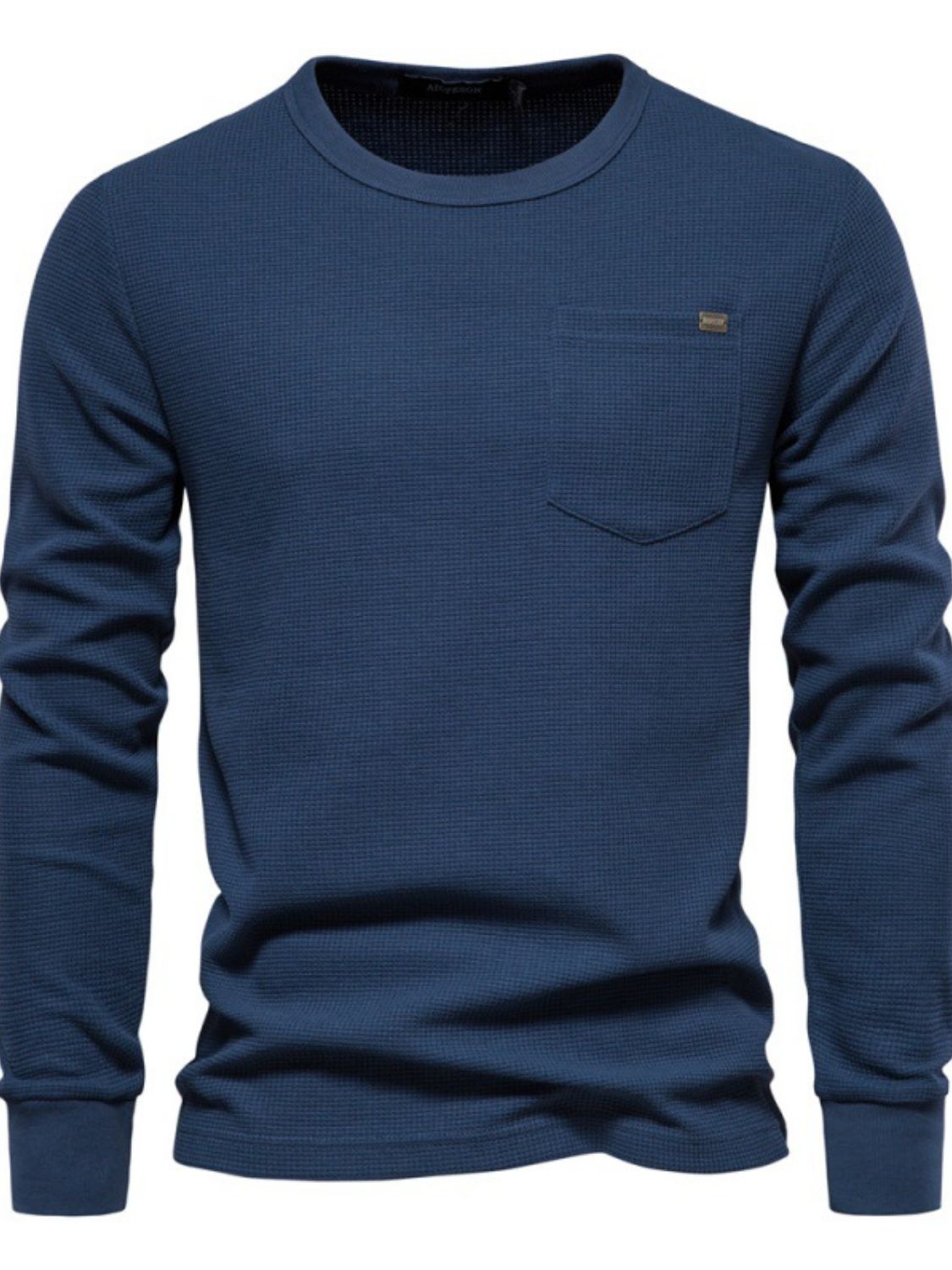 Men's Waffle-Knit Round Neck T-Shirt