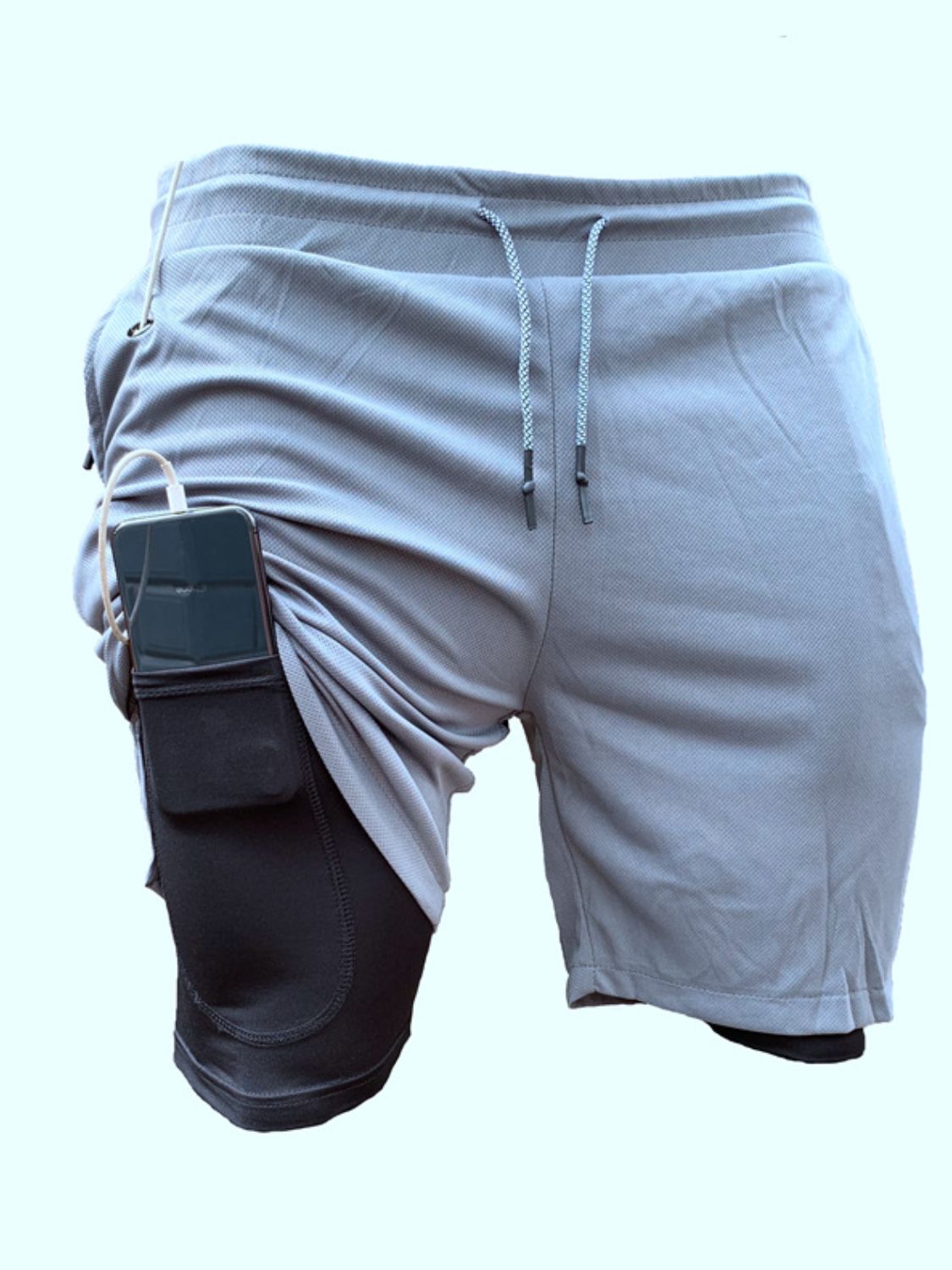 Men's Plus Size Drawstring Active Shorts with Pockets