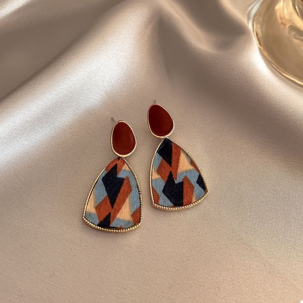 Colorful Abstract Pattern Drop Earrings