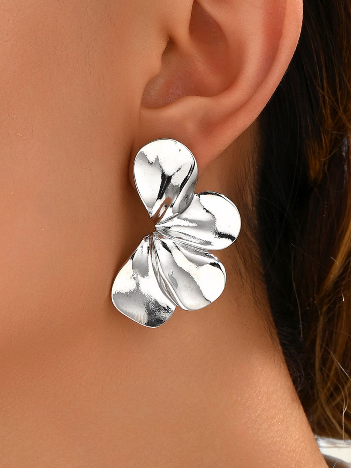 Stainless Steel Flower Earrings