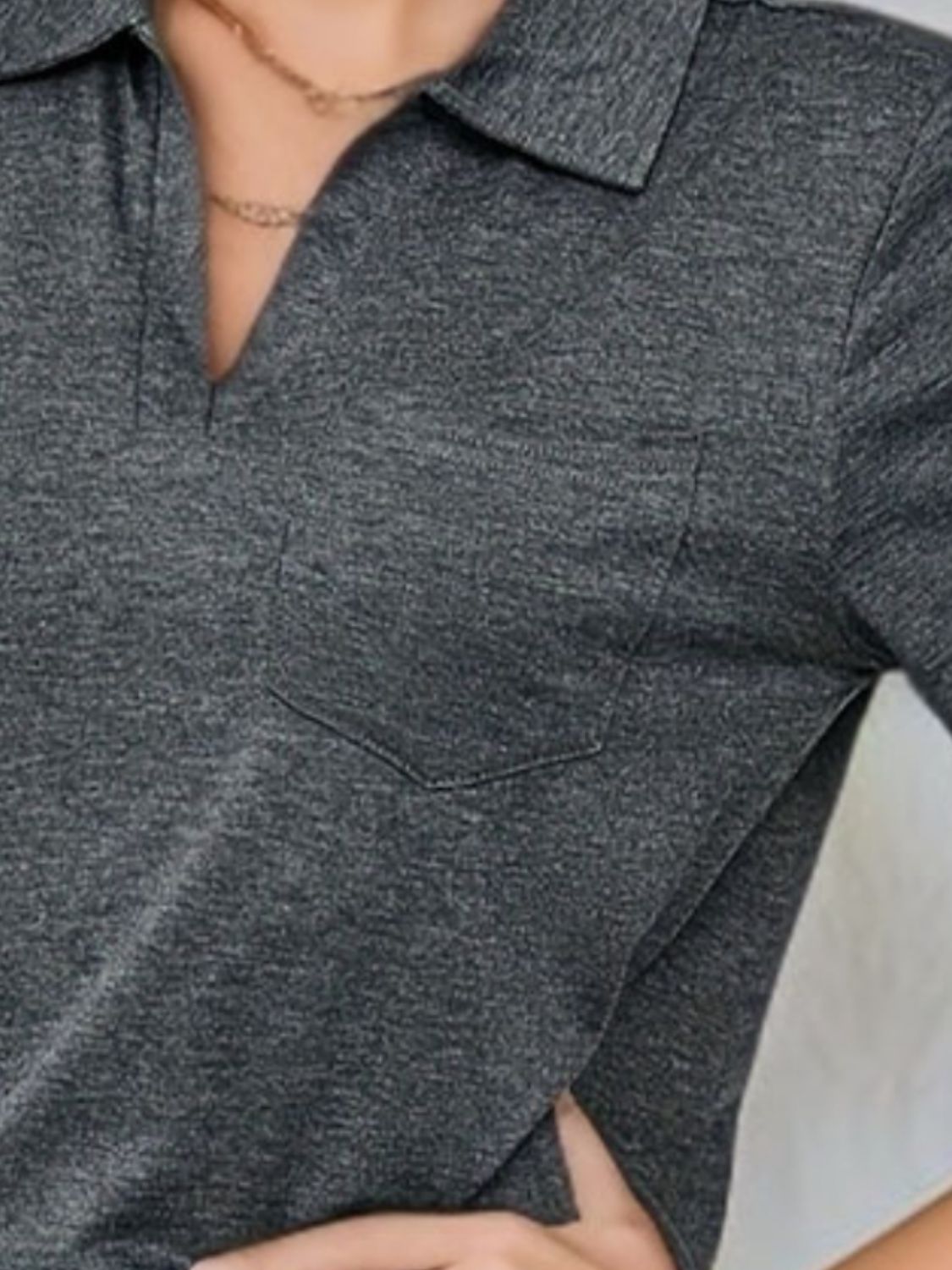 Johnny Collar Short Sleeve Top