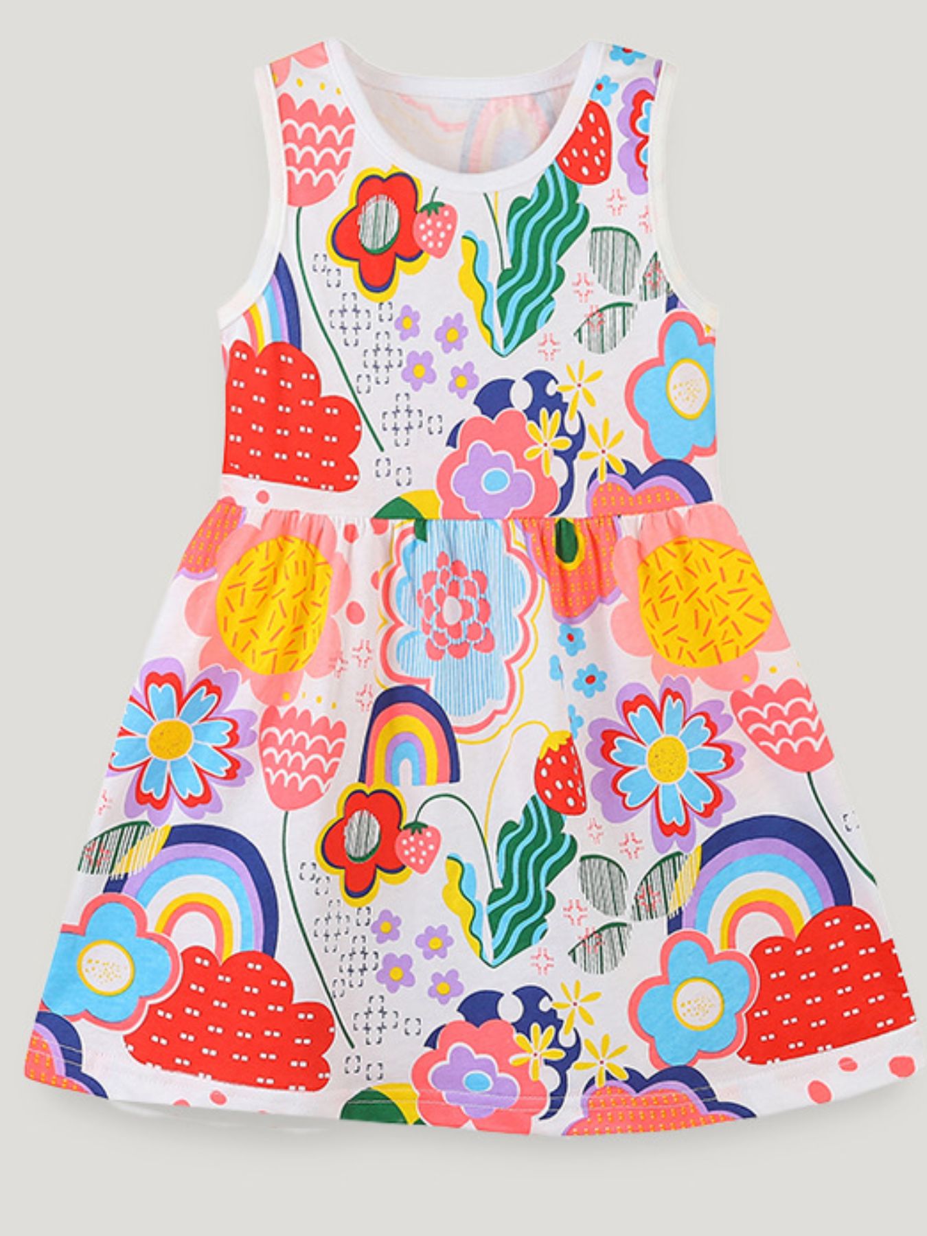 Children's Floral Sleeveless A-line Dress 1