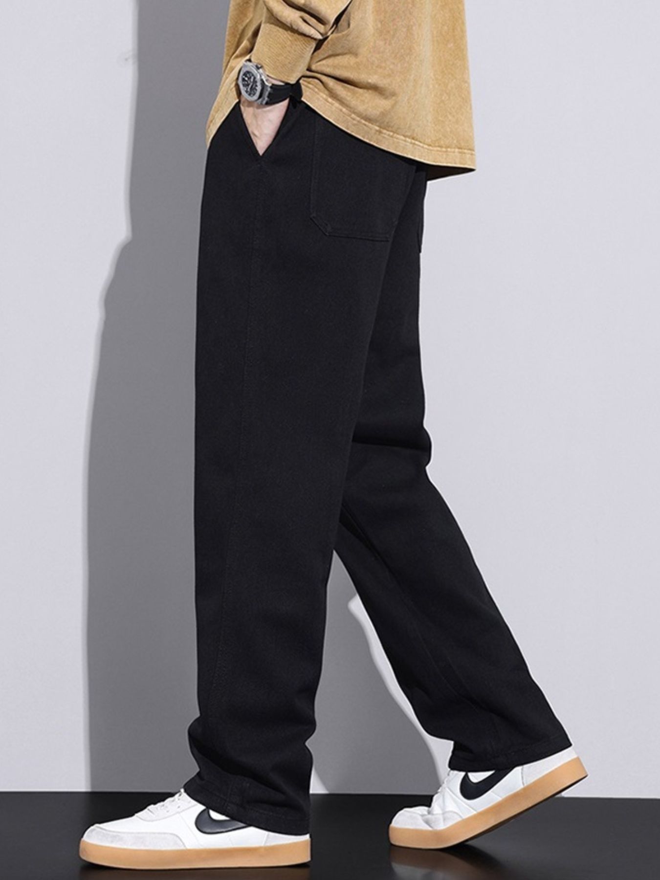 Men's Plus Size Relaxed Fit Drawstring Jeans