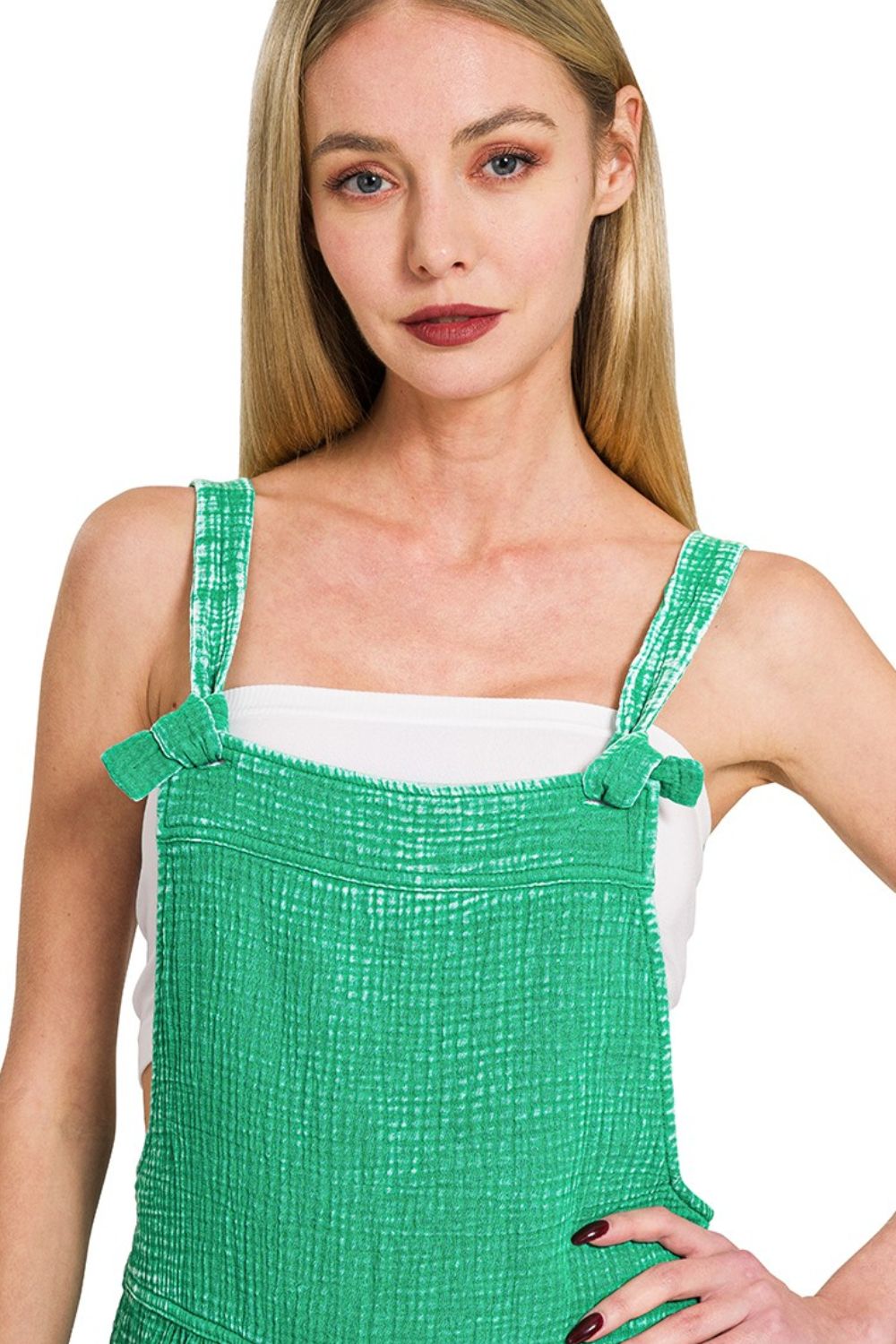 Woven Double Gauze Acid Washed Romper