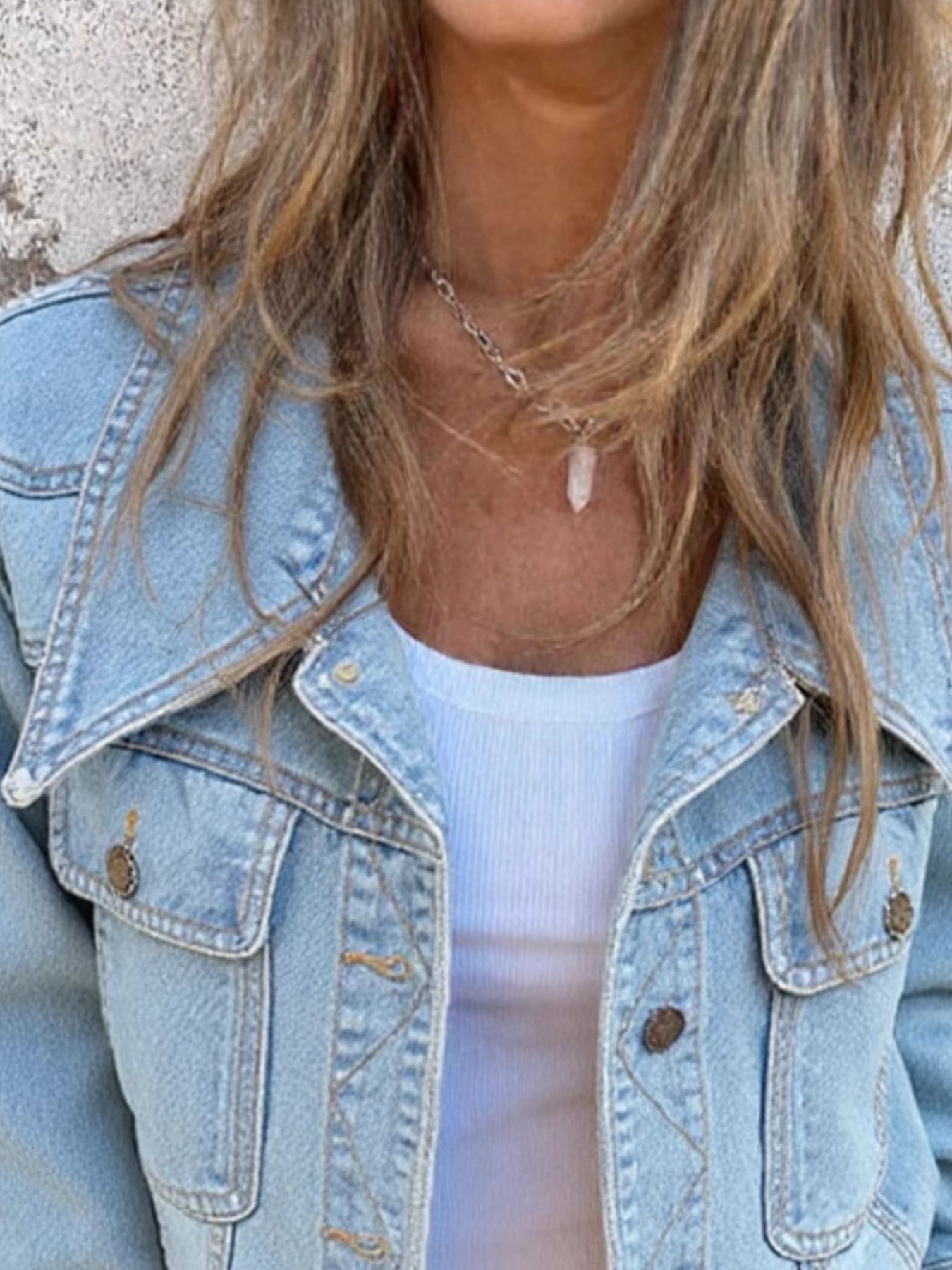 Button Up Wash Denim Jacket