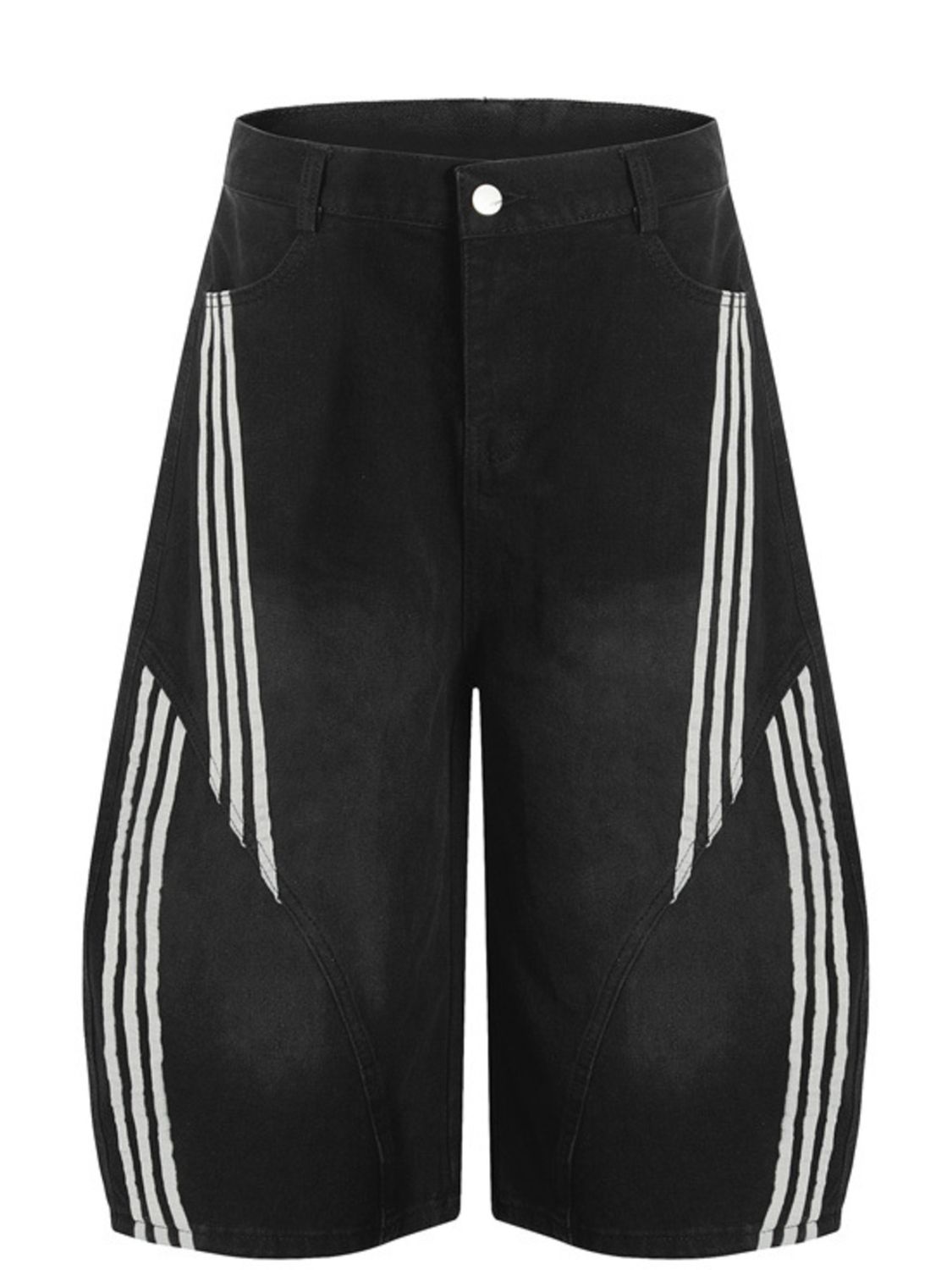 Men's Striped Loose Fit Denim Shorts