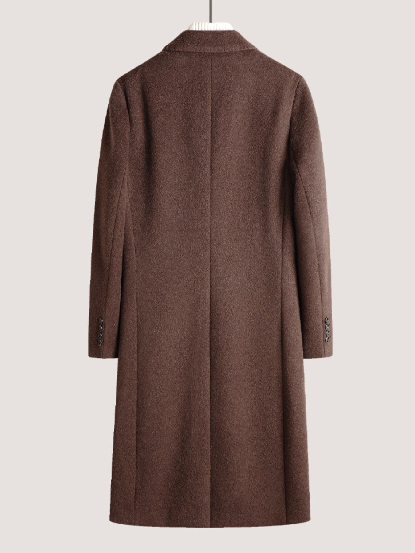 Men's Plus Size Double-Breasted Wool Overcoat
