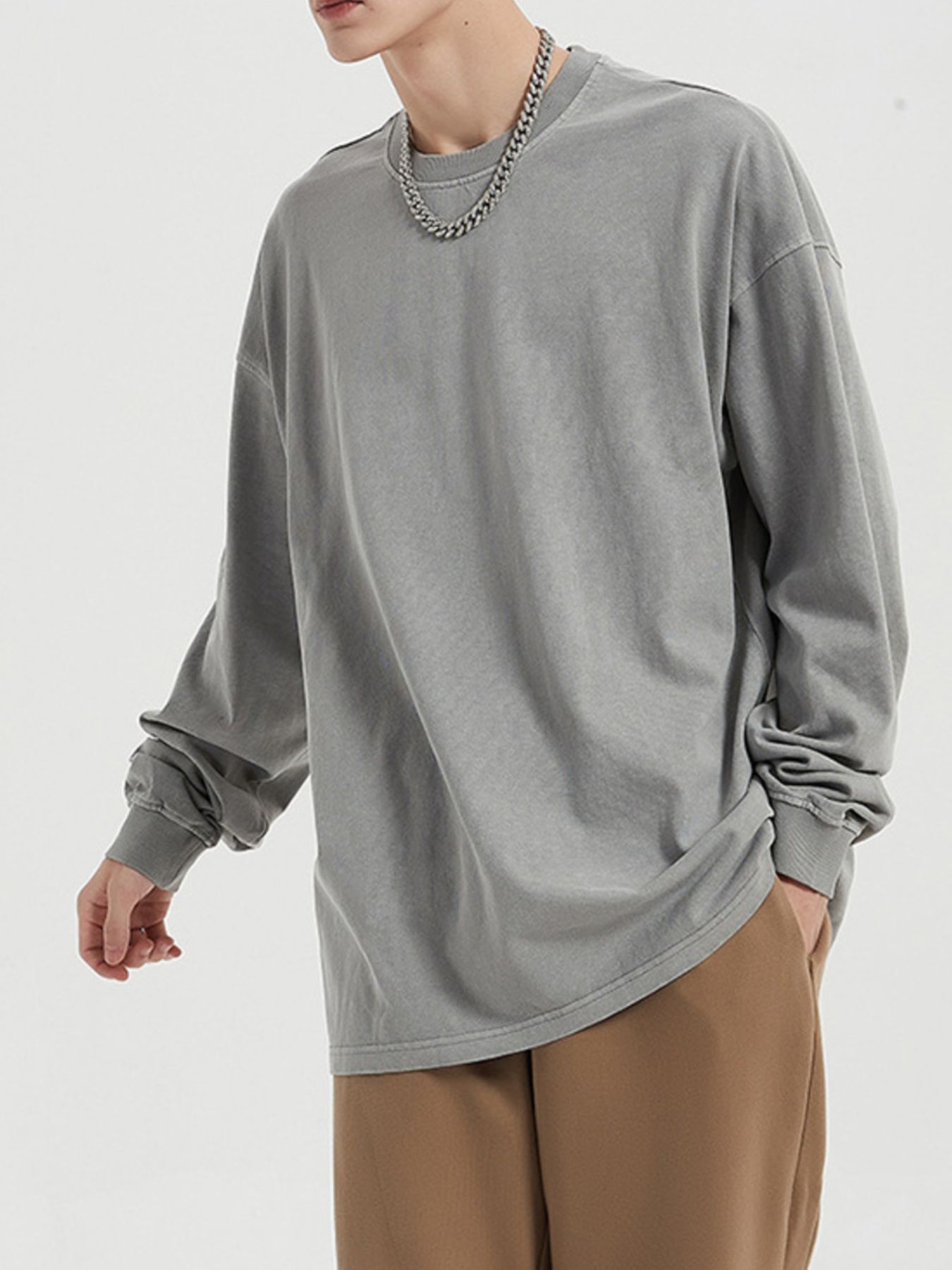 Men's Long Sleeve Oversized T-Shirt