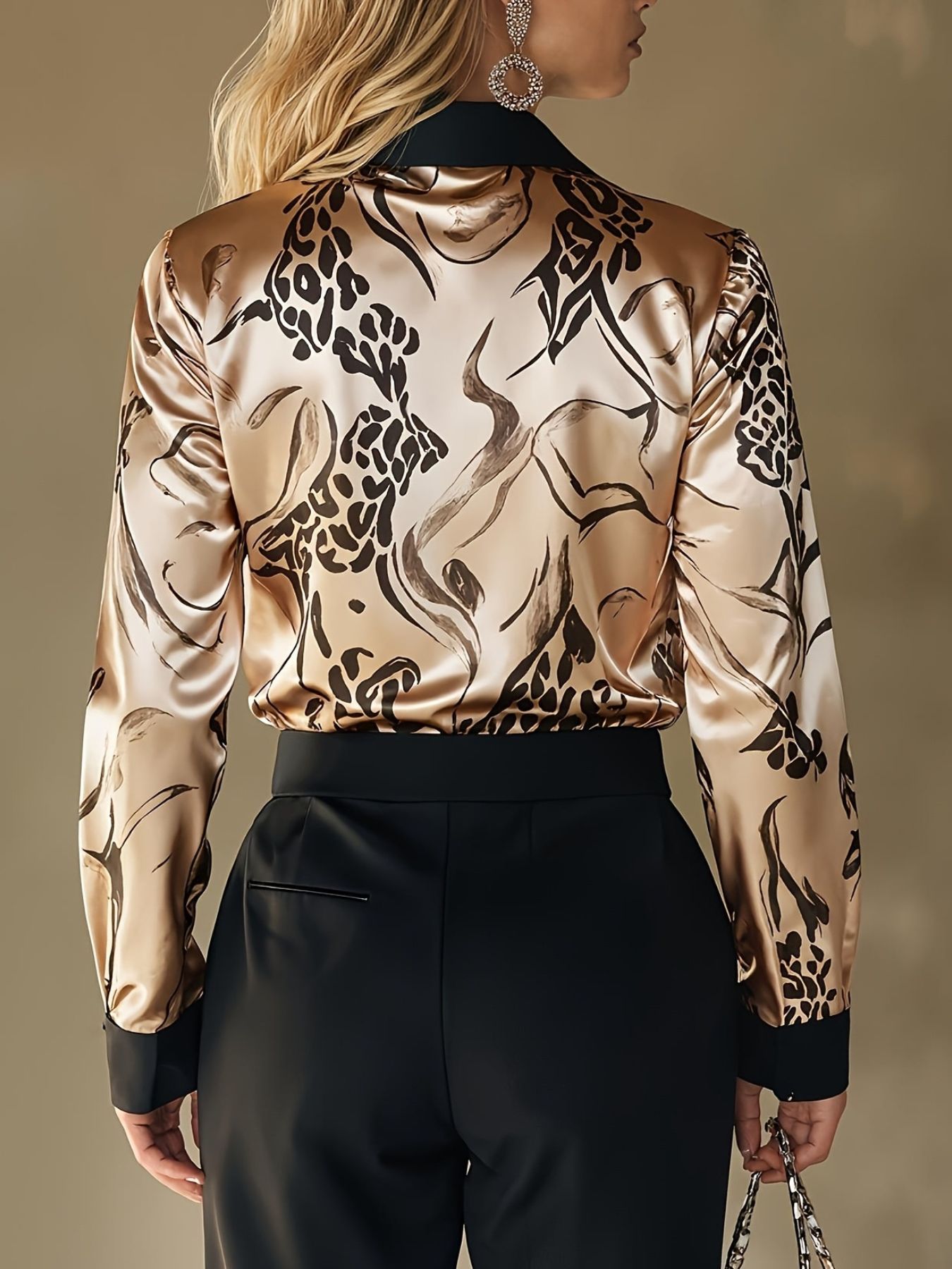 Leopard Button Up Long Sleeve Shirt