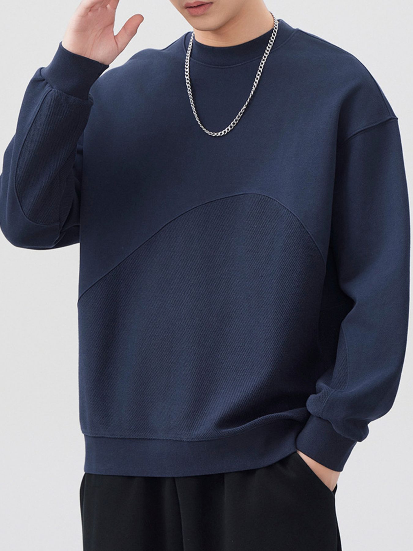 Men's Plus Size Round Neck Long Sleeve Sweatshirt