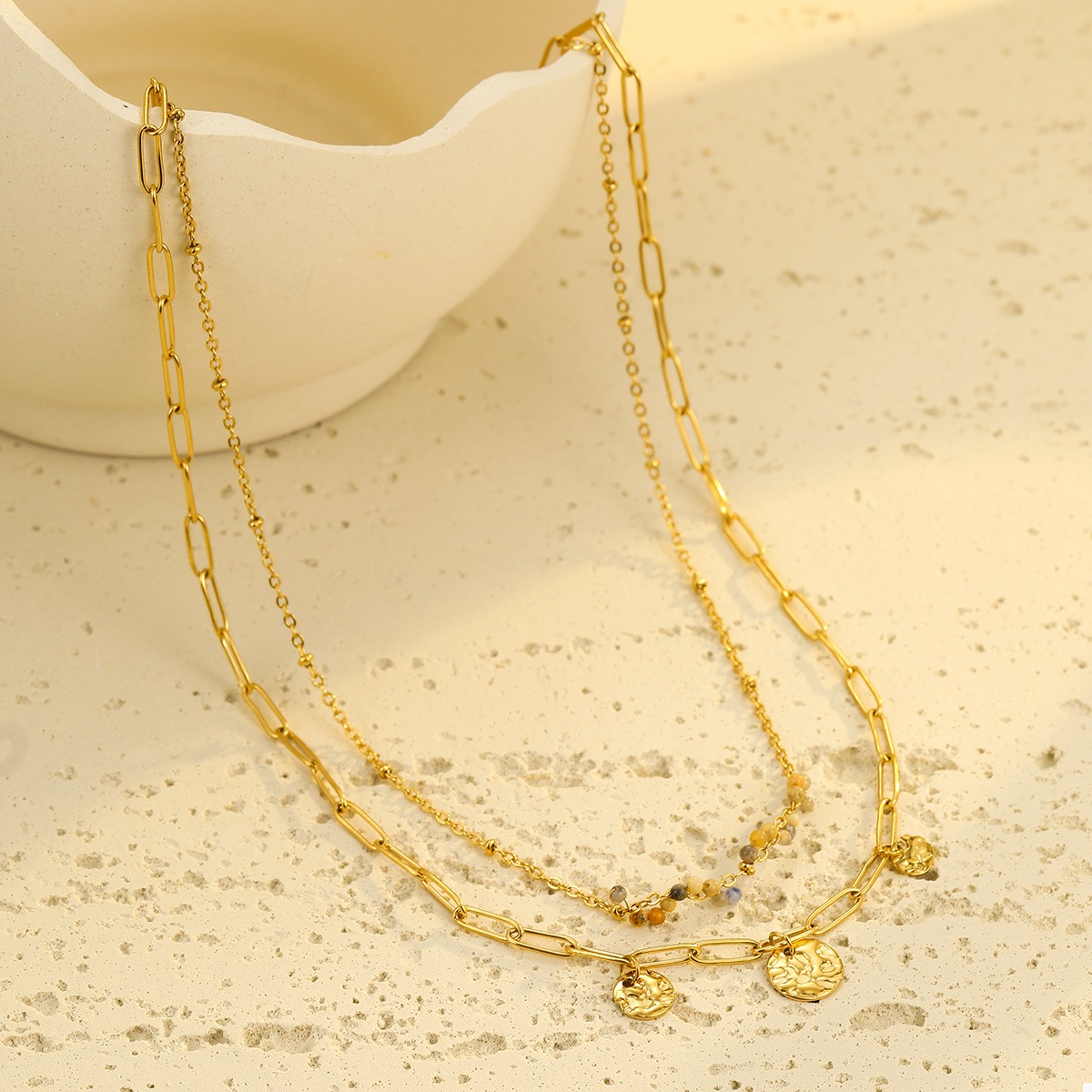 18K Gold-Plated Double-Layered Necklace