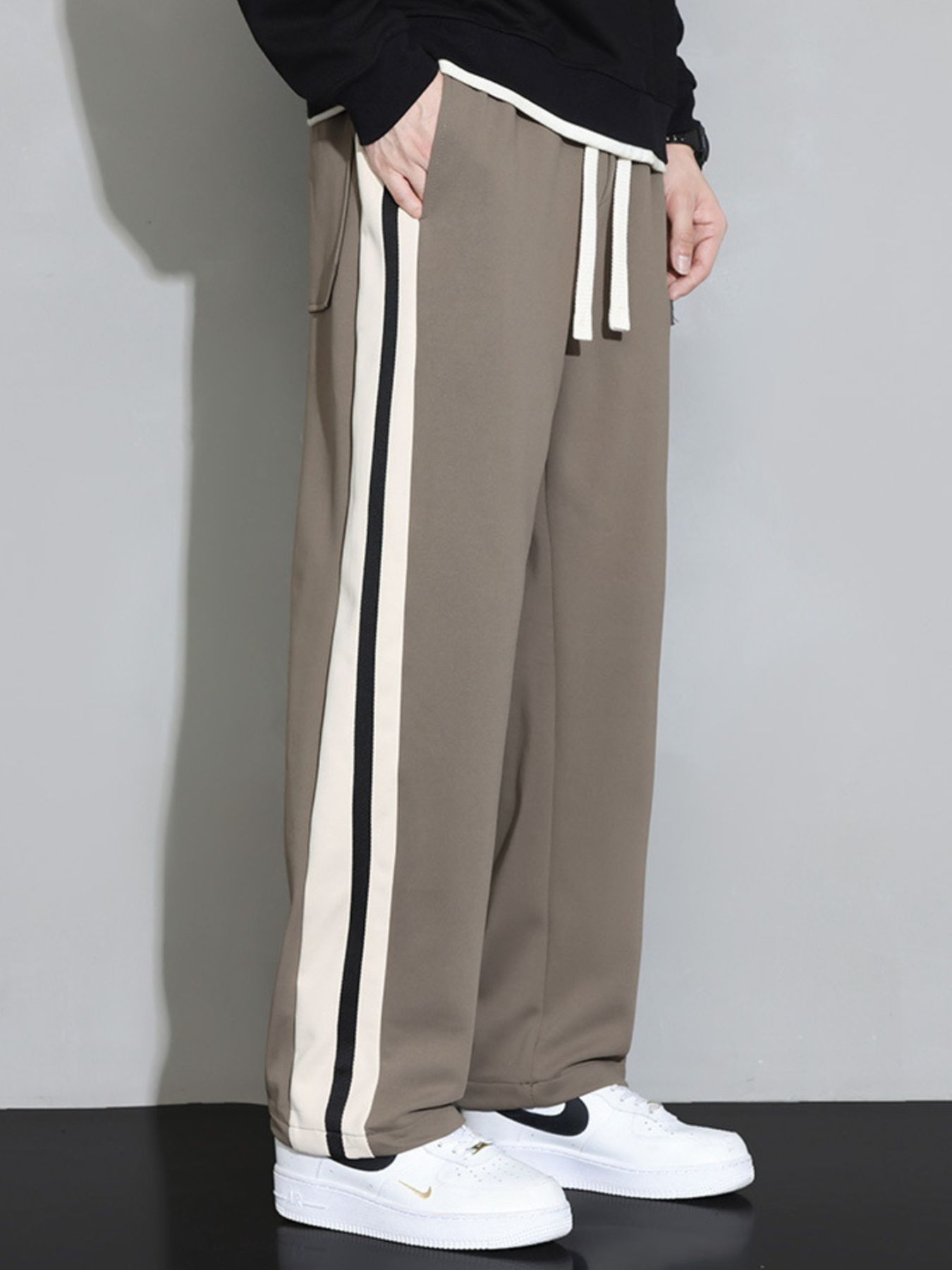 Men's Plus Size Side Striped Casual Loose Pants