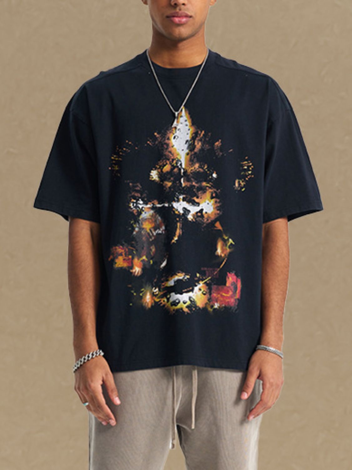 Men's Graphic Round Neck Half Sleeve T-Shirt