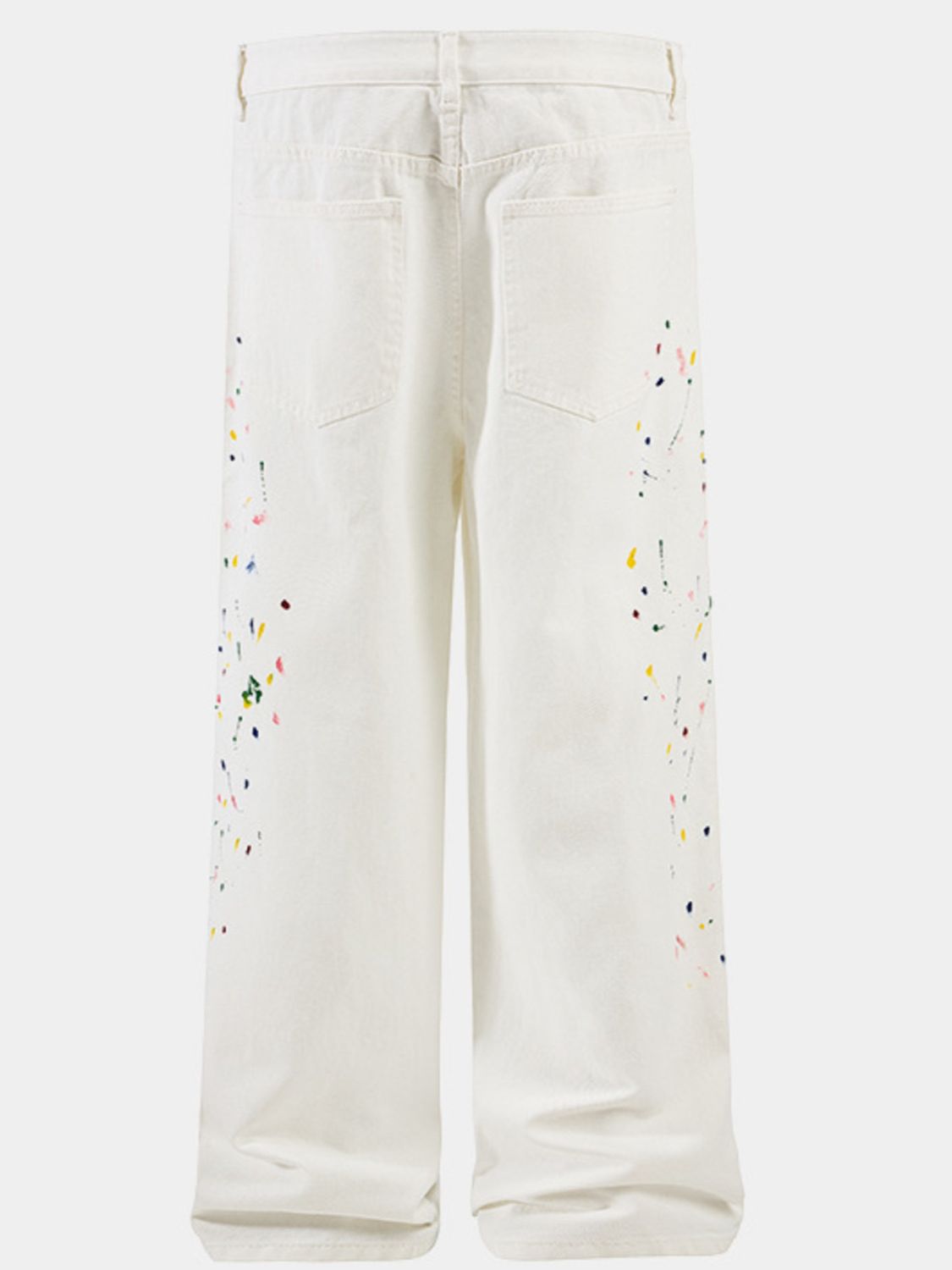 Men's Paint Splatter Artistic Wide Leg Jeans