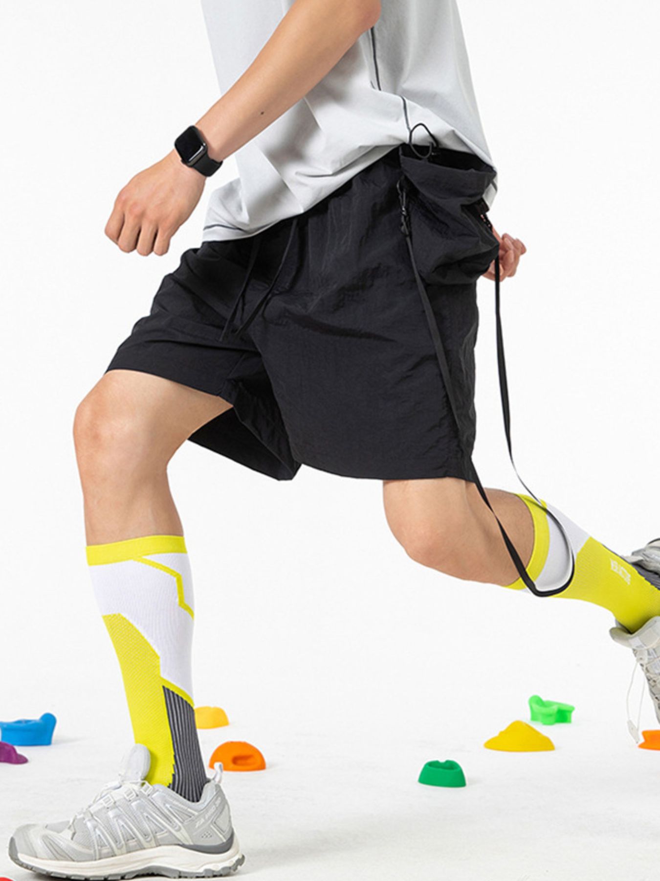 Men's Drawstring Pocketed Active Shorts