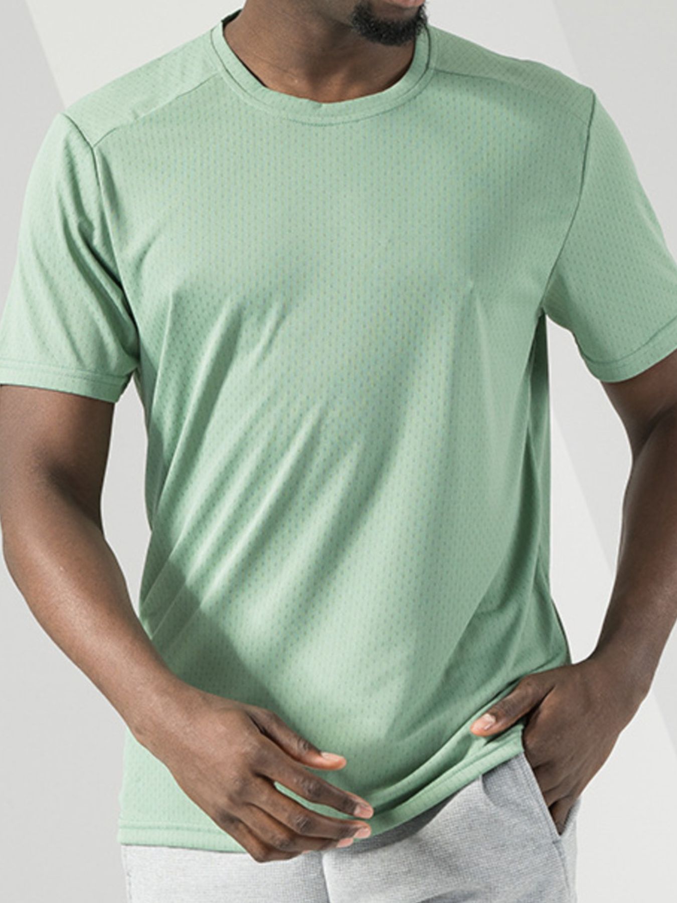 Men's Plus Size Round Neck Short Sleeve Active T-Shirt