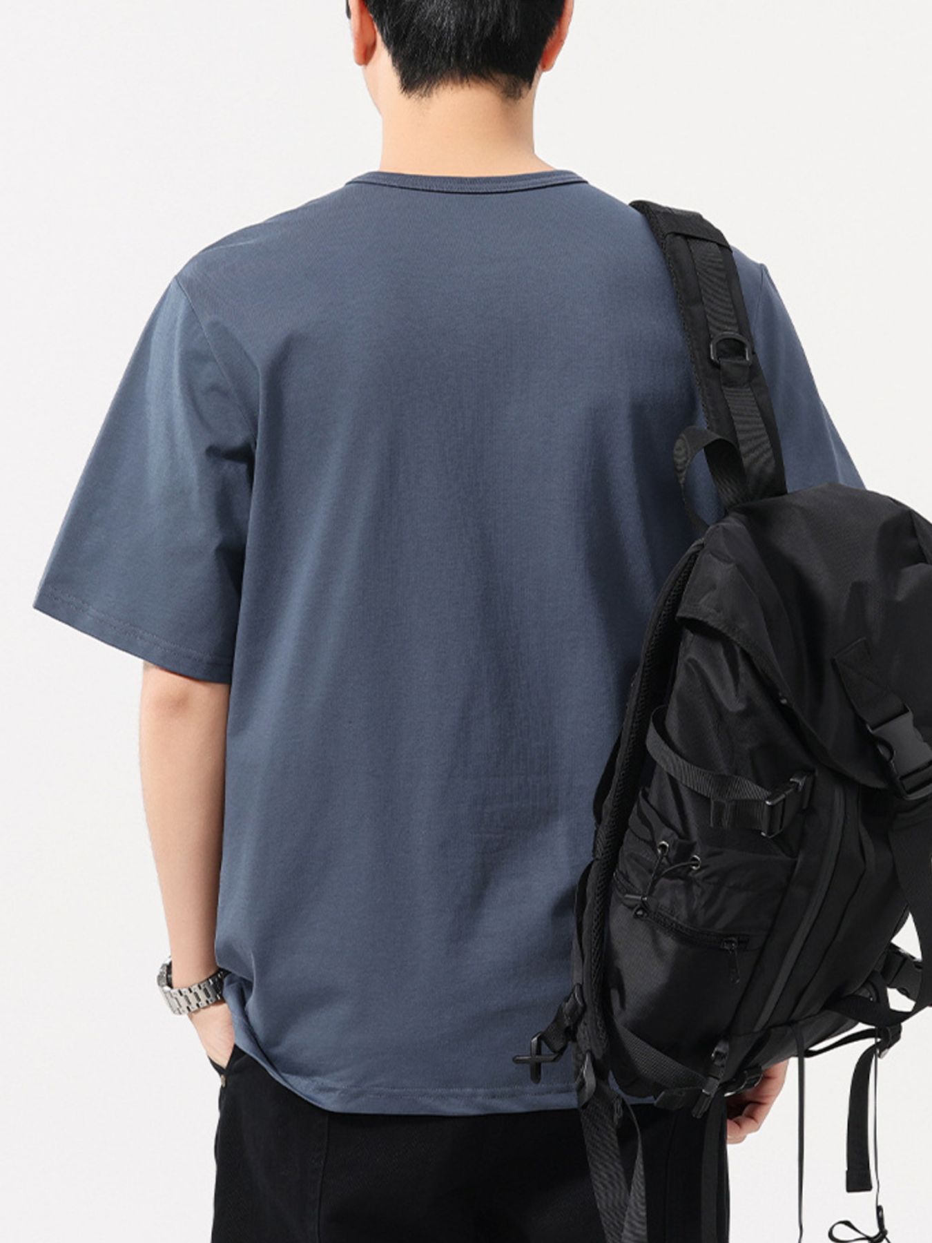 Men's Plus Size Button Detail Short Sleeve T-Shirt