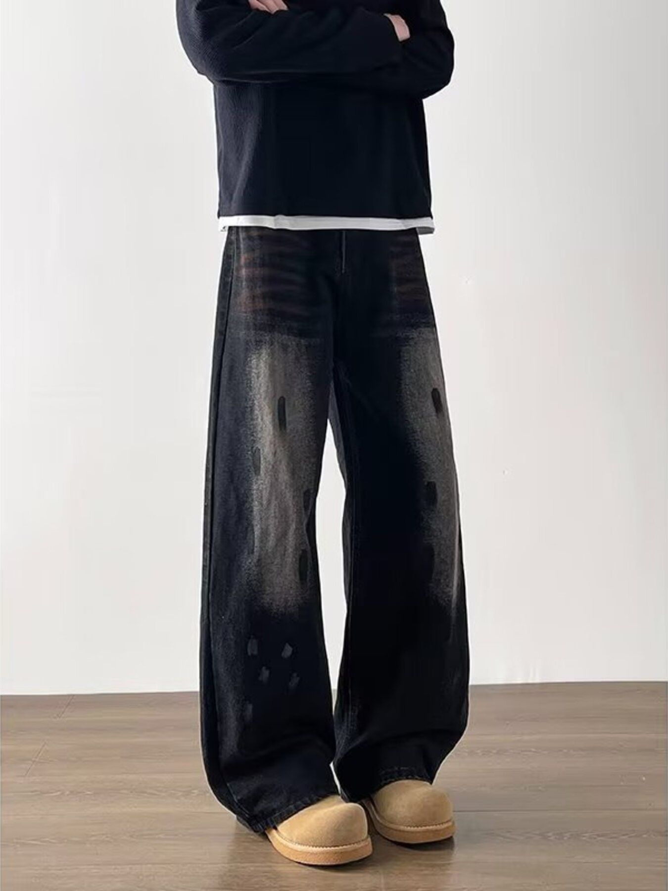 Men's Full Size Wide-Leg Jeans Plus Size