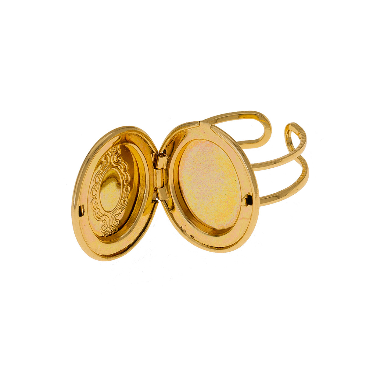 18K Gold-Plated Open Engraved Ring