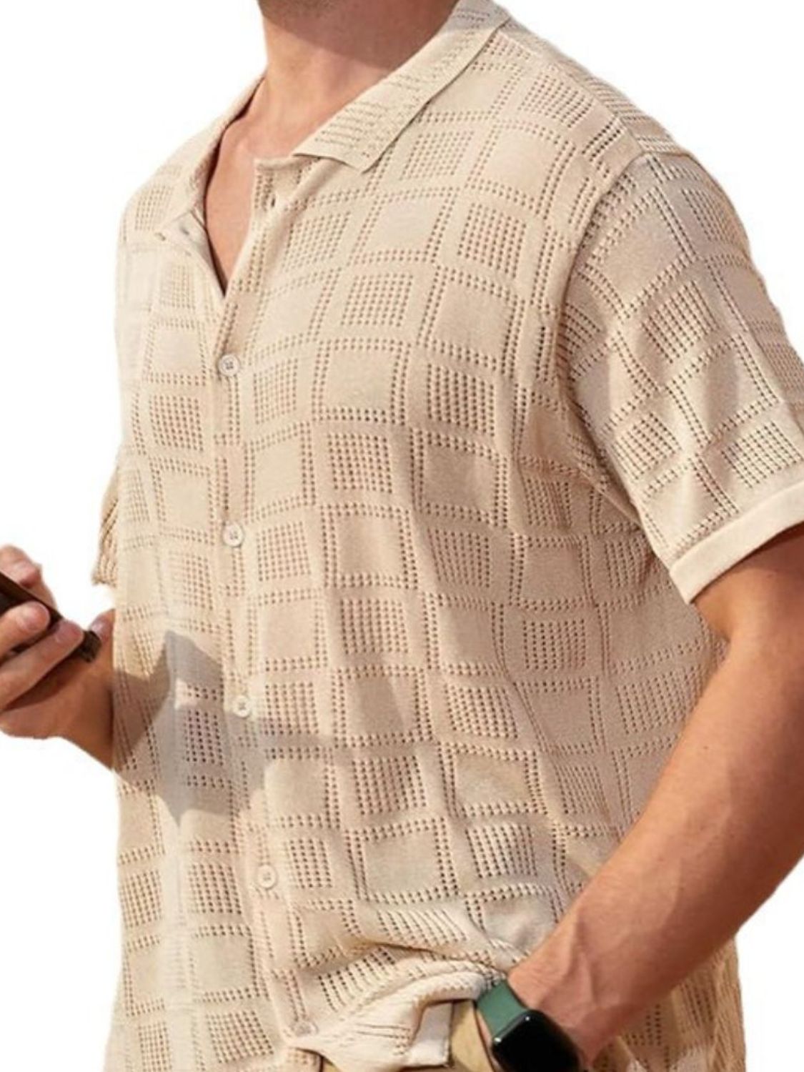 Men's Full Size Button Down Short Sleeve Plus Size