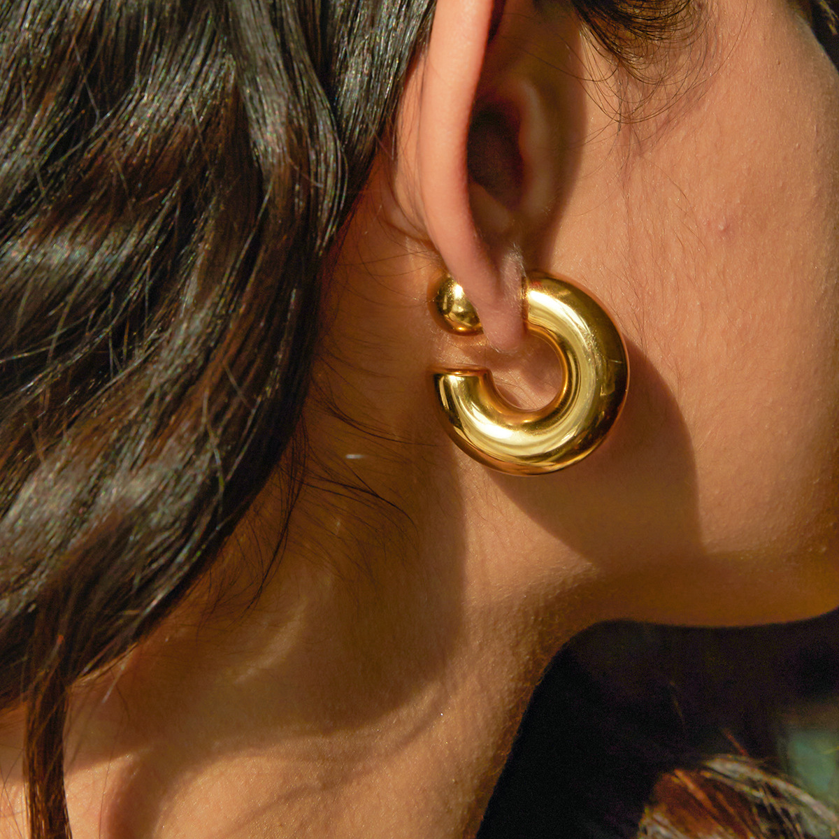 18K Gold-Plated C-Hoop Earrings