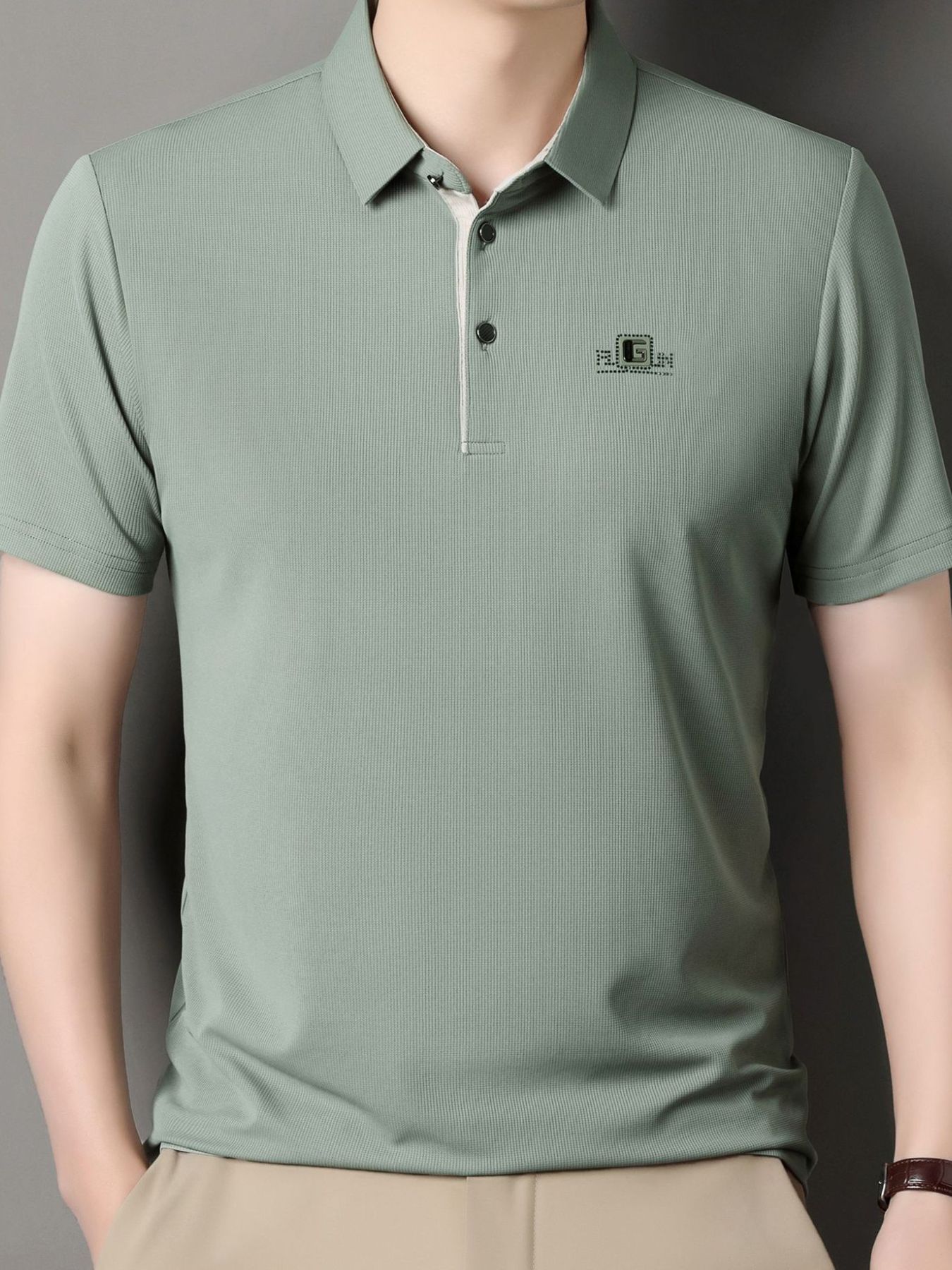 Men's Plus Size Button Detail Short Sleeve Polo