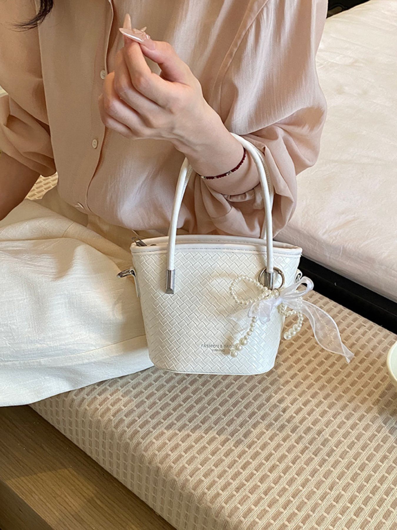Textured Bucket Crossbody Bag