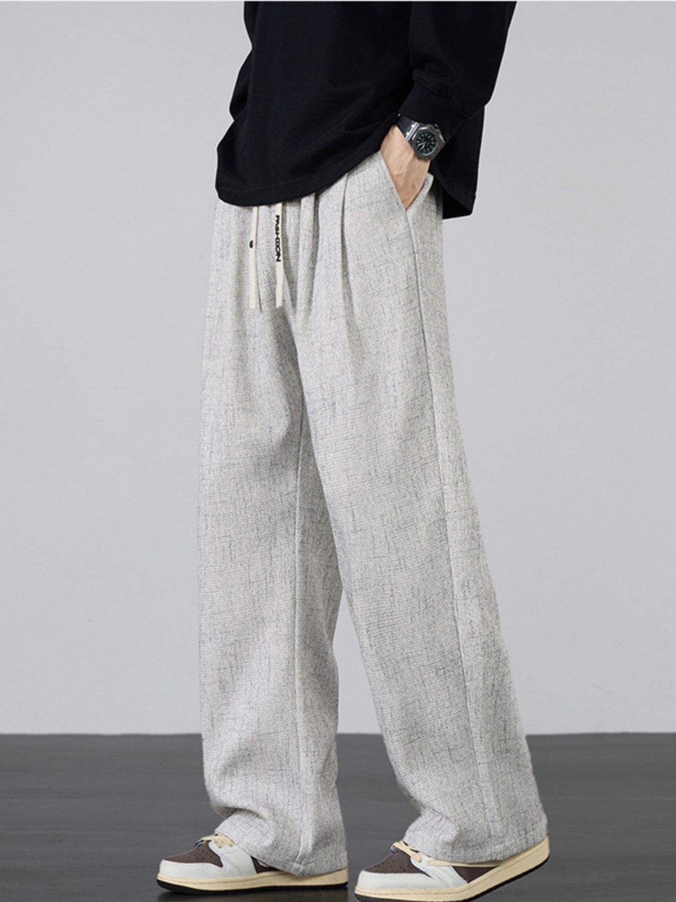 Men's Plus Size Casual Wide Leg Pants