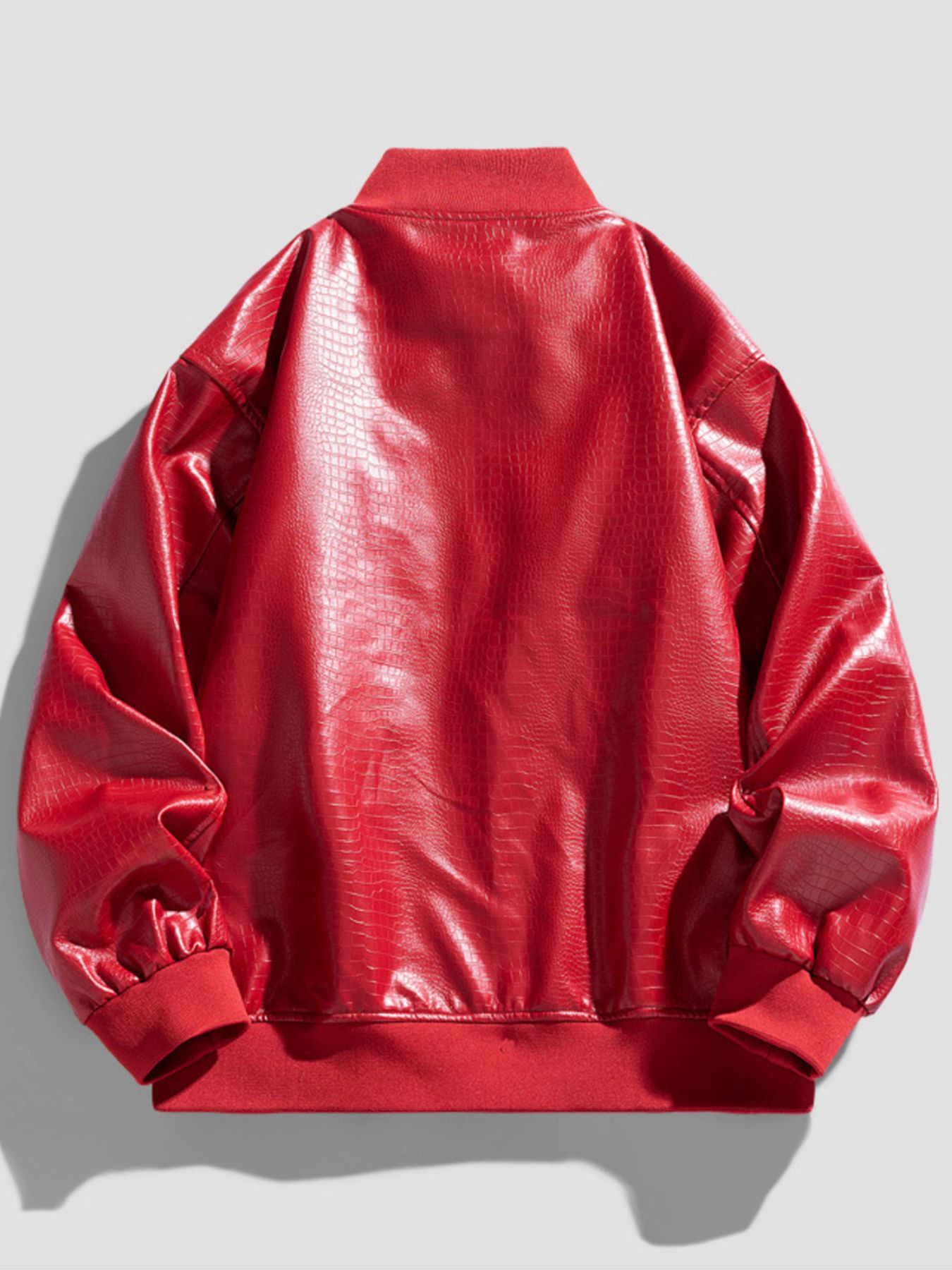 Men's Plus Size Zip Up Leather Jacket