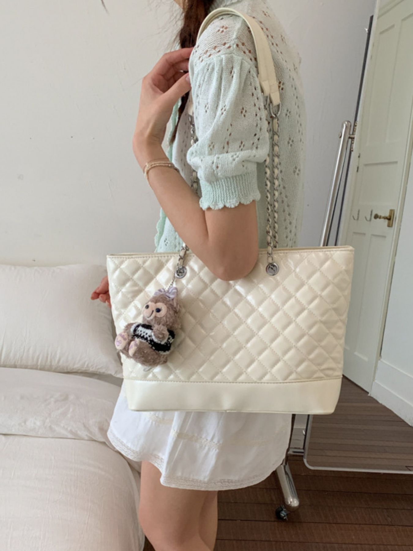 Quilted PU Leather Shoulder Bag 4