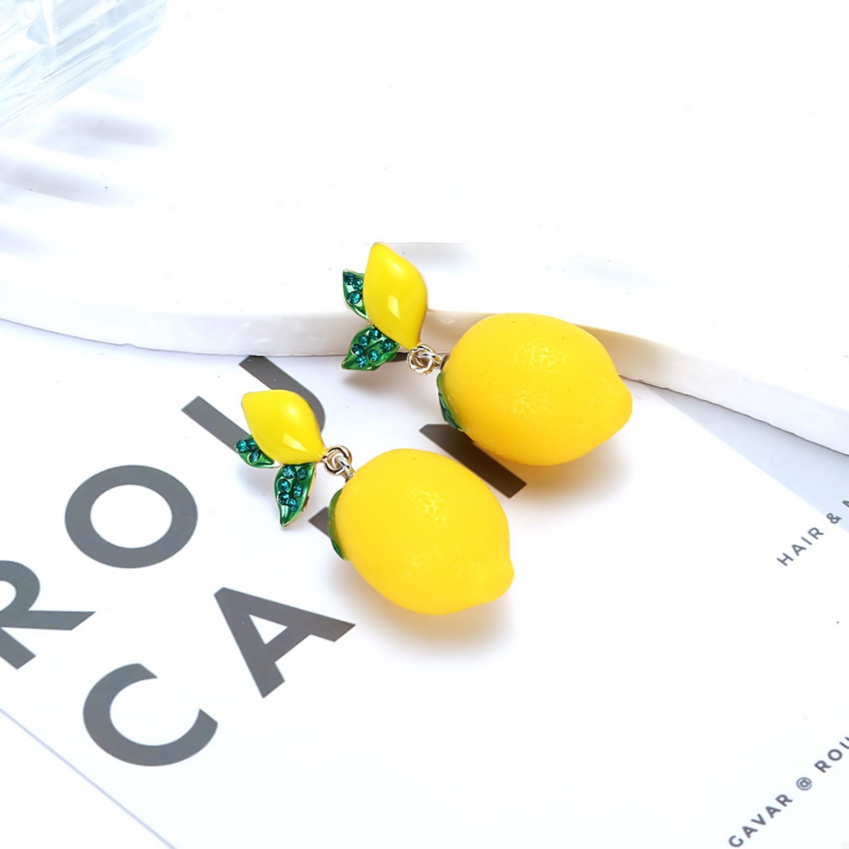 Lemon Fruit Drop Earrings