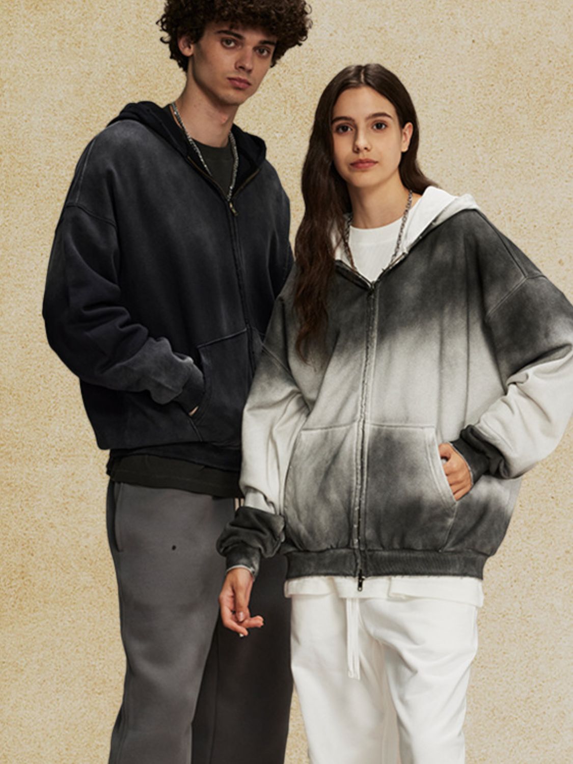 Men's Gradient Zip Up Hoodie