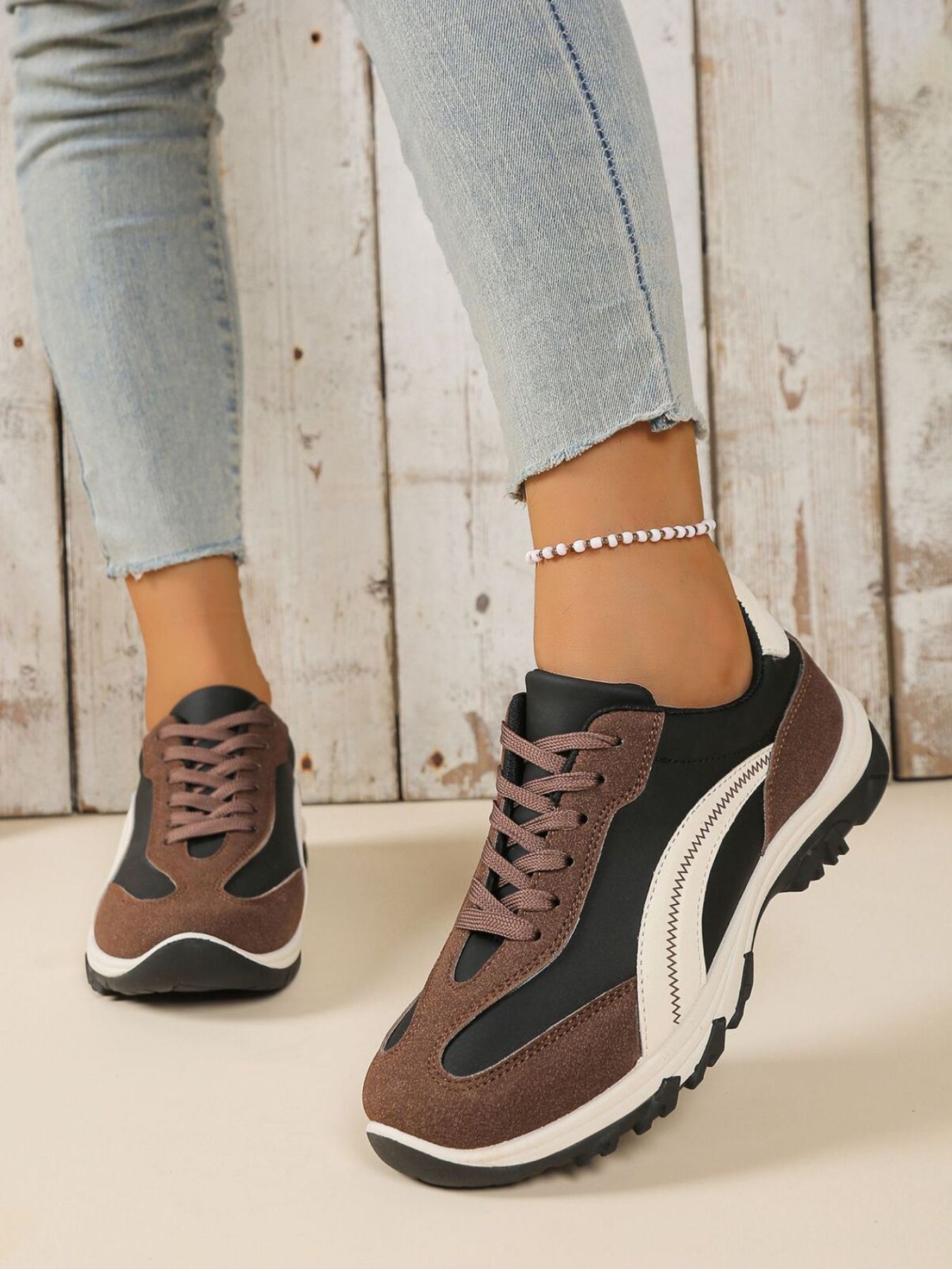 Contrast Lace Up Athletic