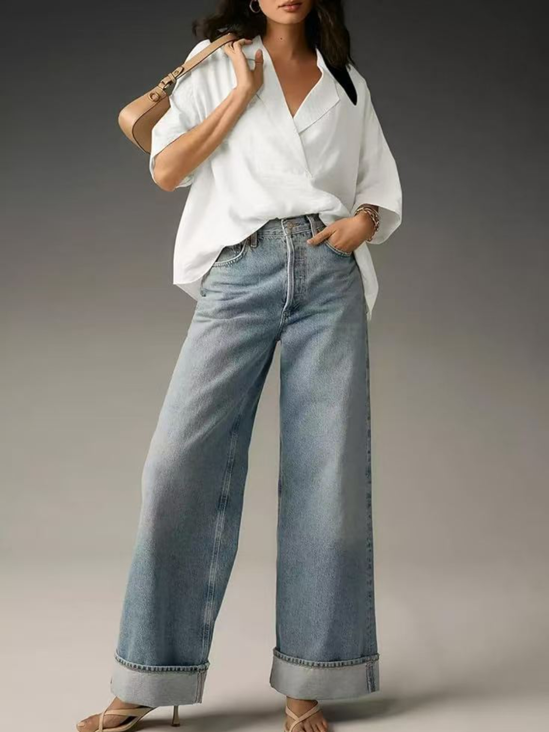 Collared Neck Half Sleeve Blouse