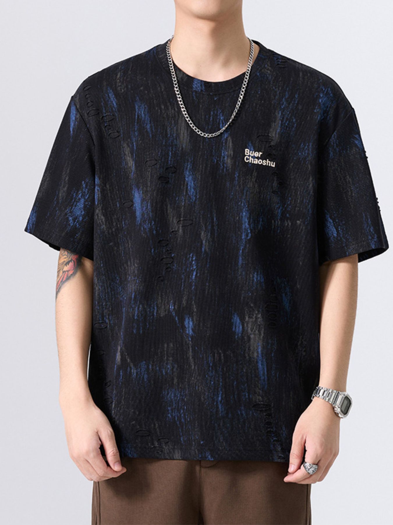 Men's Plus Size Round Neck Half Sleeve T-Shirt