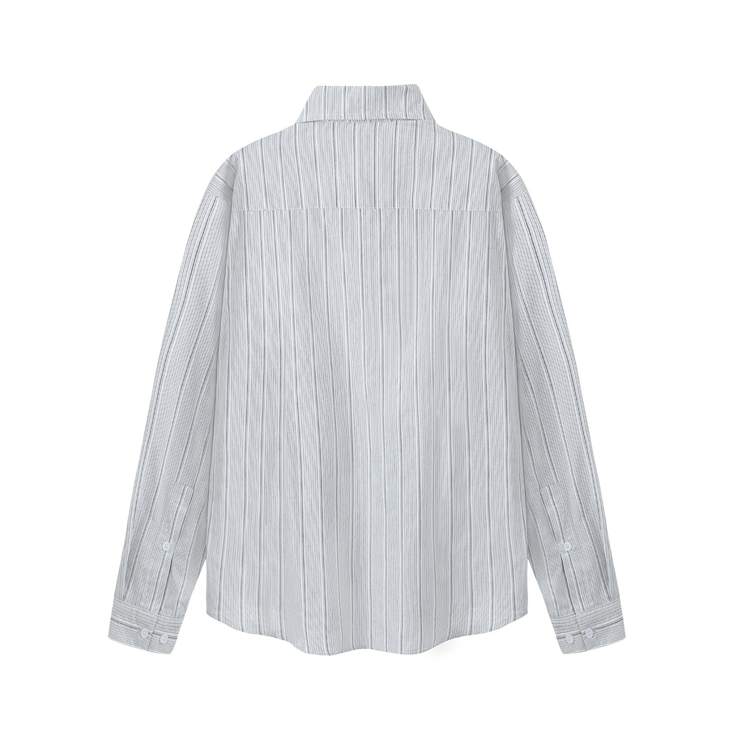 Men's Butterfly Print Striped Long Sleeve Casual Shirt