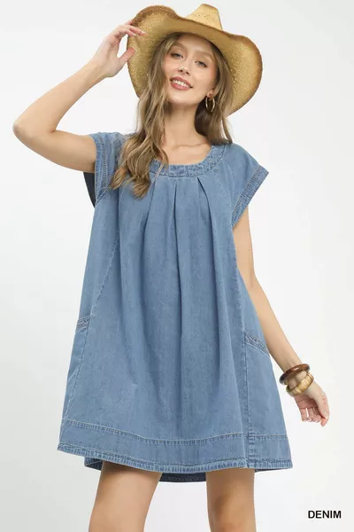 Umgee Stone Washed Denim Mini Dress - Premium Quality Dropshipping Denim  Dresses | No Minimum Order, Fast Shipping & Custom Branding - Trendsi