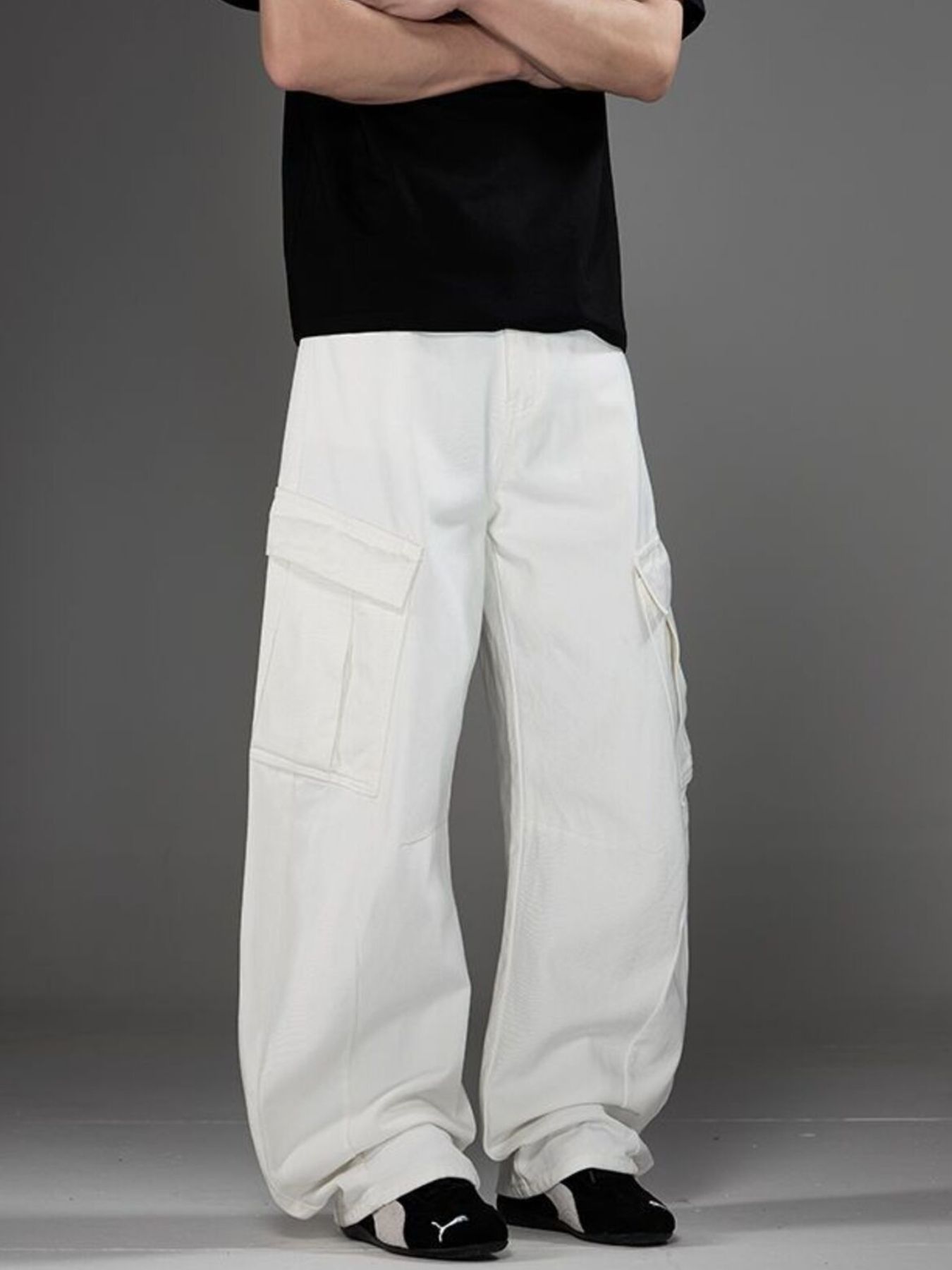Men's Plus Size Wide Leg Cargo Pants