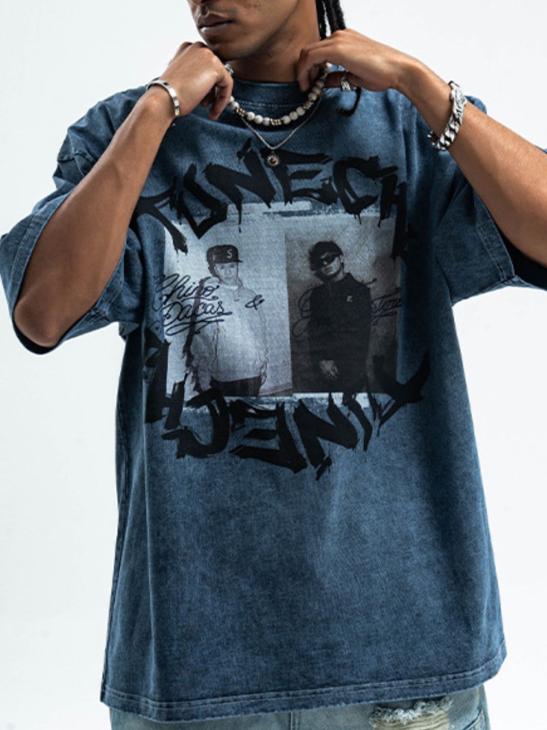 Men's Graphic Round Neck Short Sleeve T-Shirt