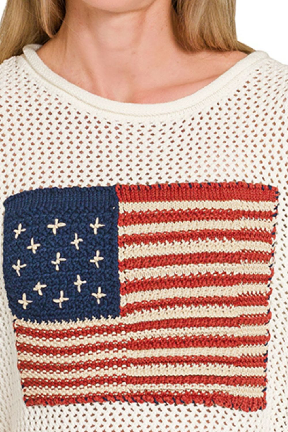 American Flag Crew Neck Sweater