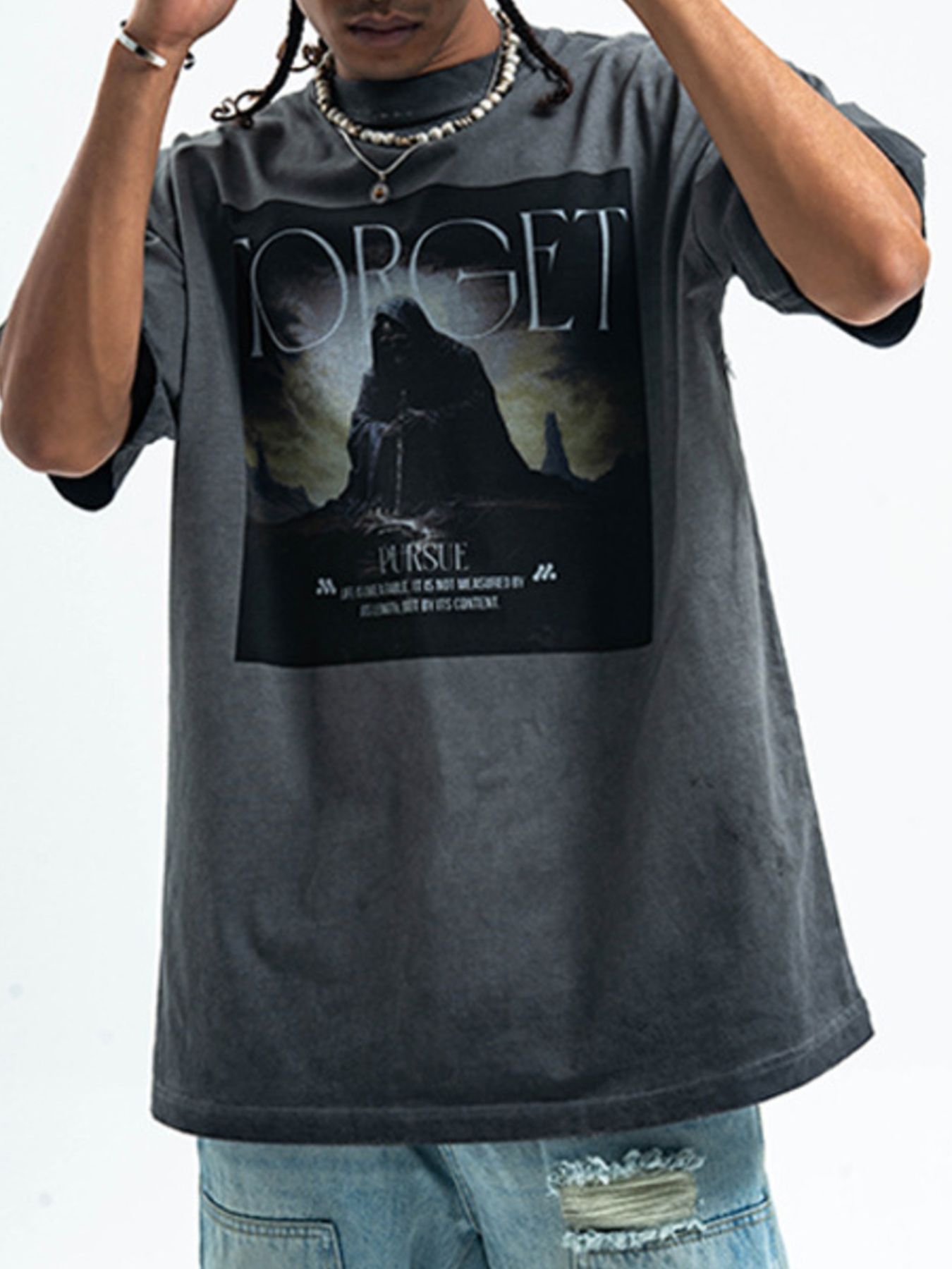 Men's Vintage Wash Graphic Oversized T-Shirt