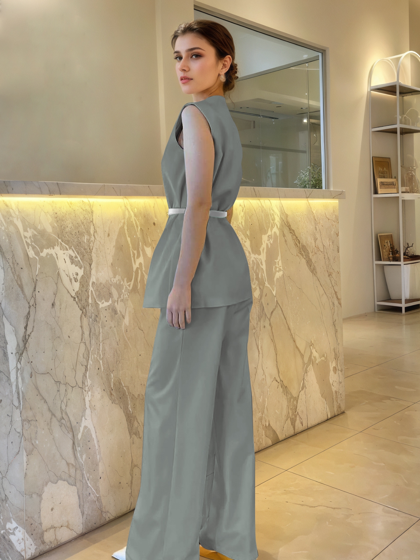 Sleeveless Top and Pants Set