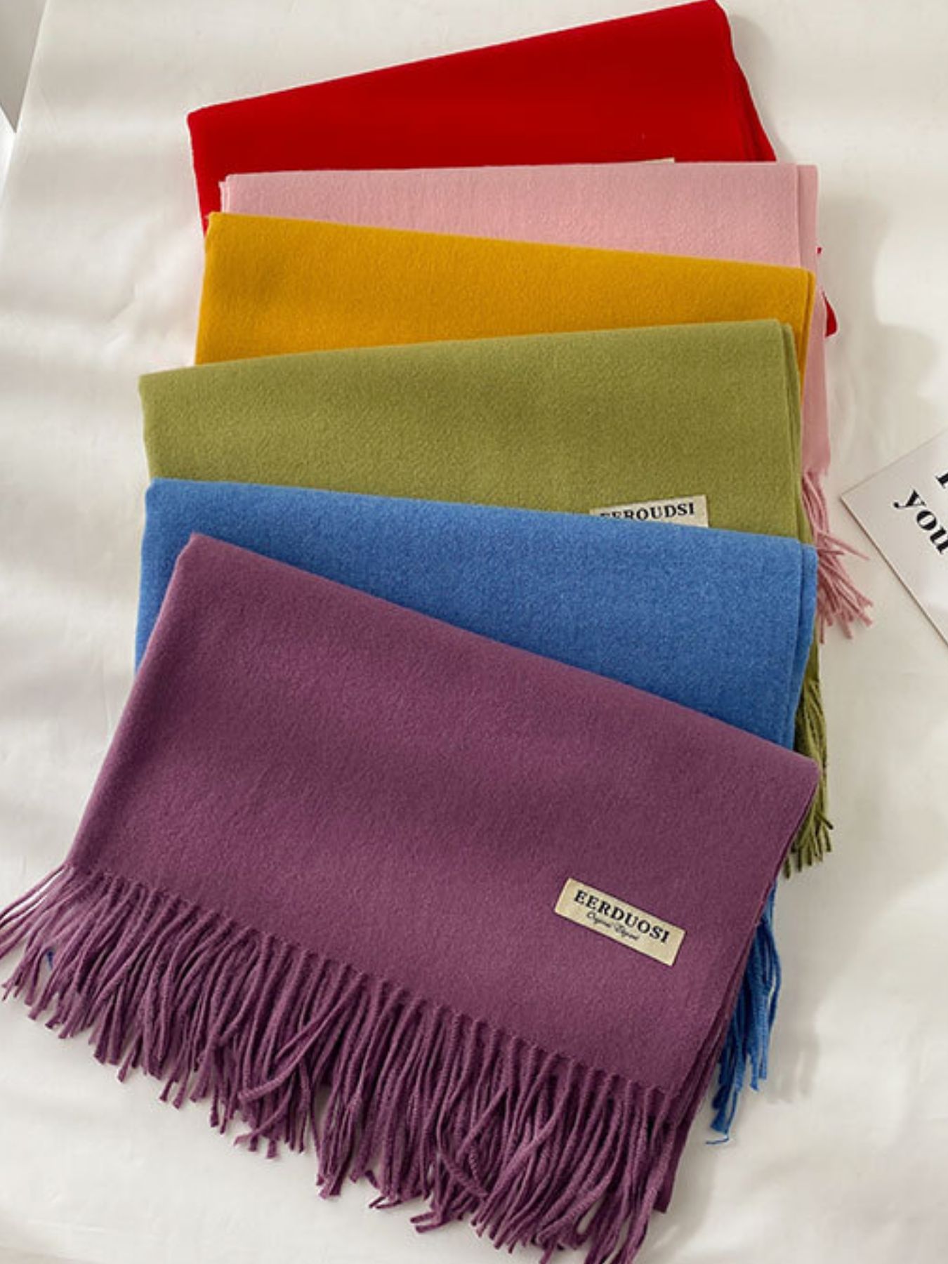 Fringe Solid Color Scarf