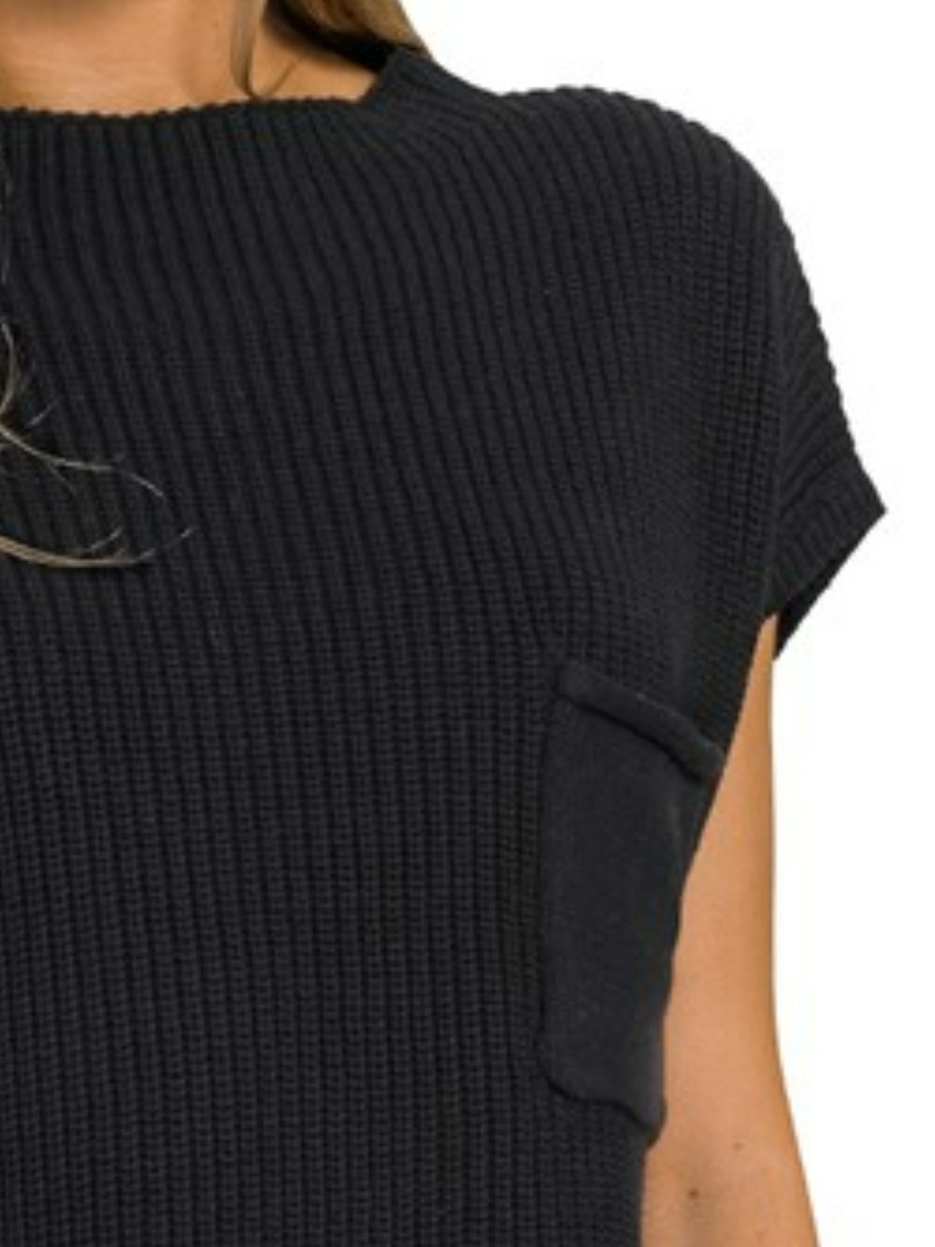 Mock Neck Short Sleeve Sweater