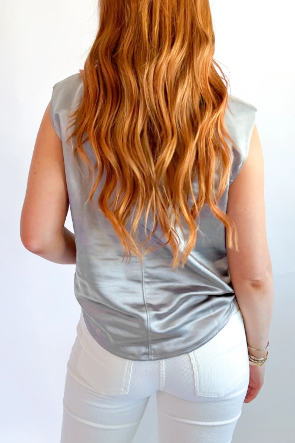 Round Neck Satin Tank Top
