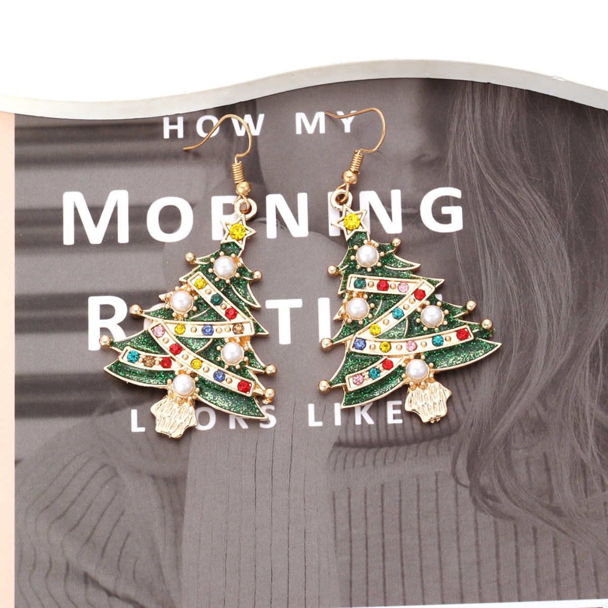 Christmas Tree Dangle Earrings