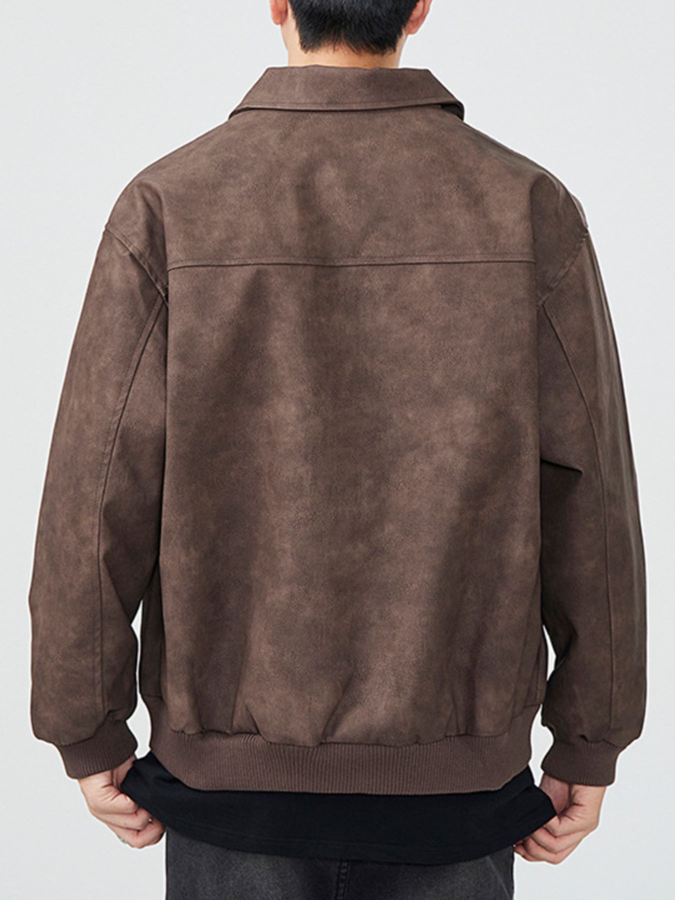 Men's Plus Size Long Sleeve Zip-Up Jacket