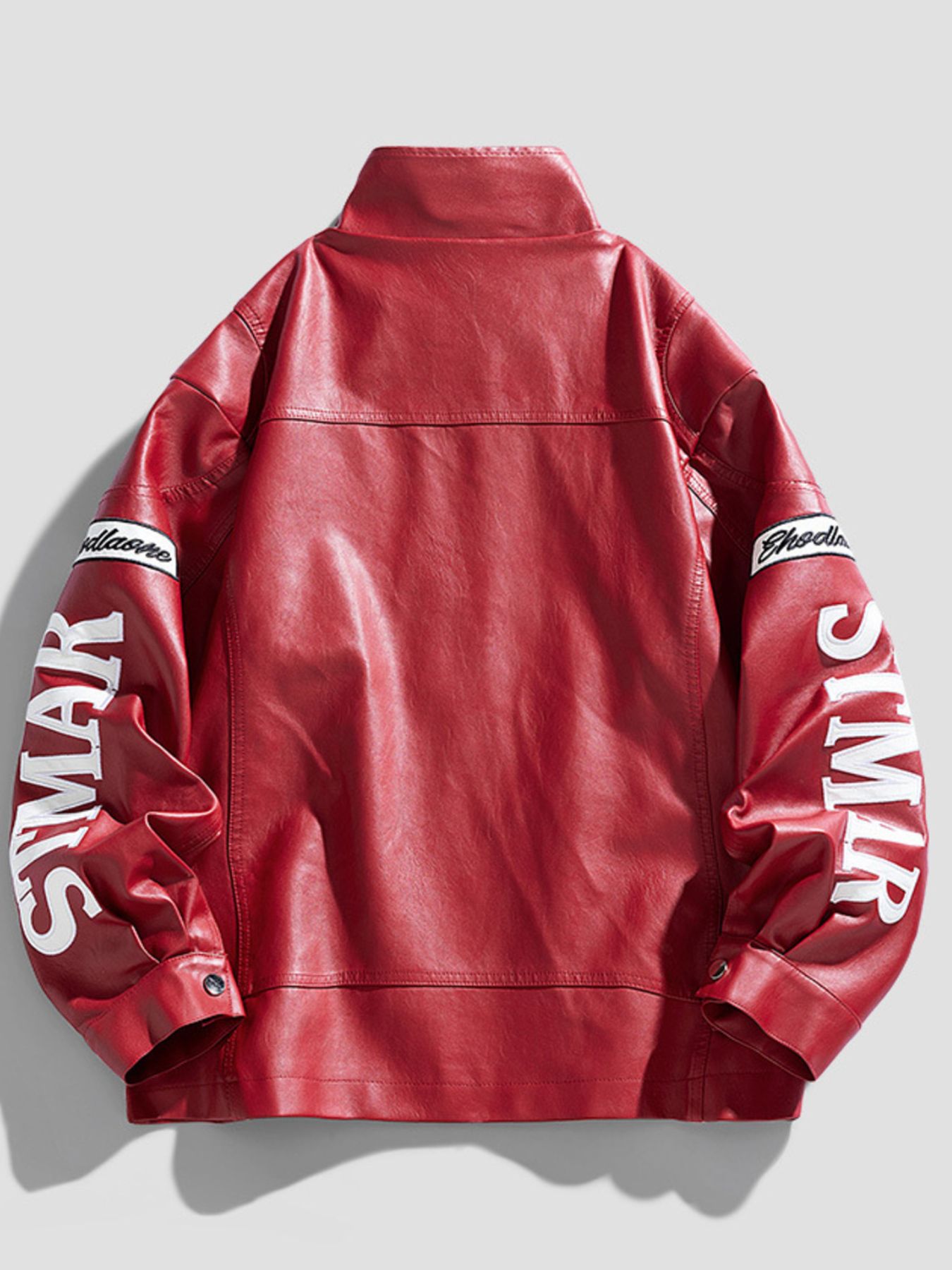 Men's Plus Size Faux Leather Zip Up Jacket