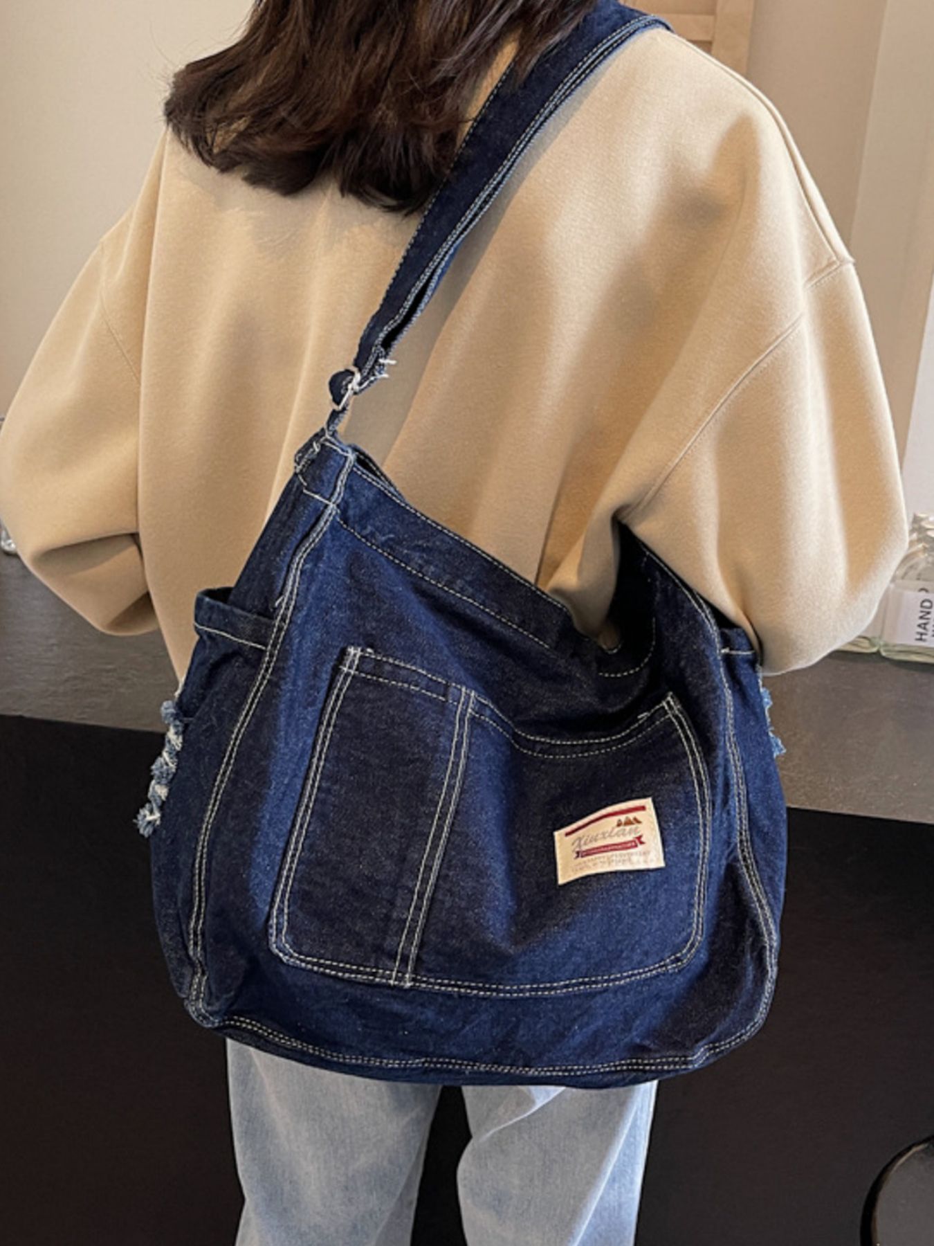 Casual Denim Crossbody Bag